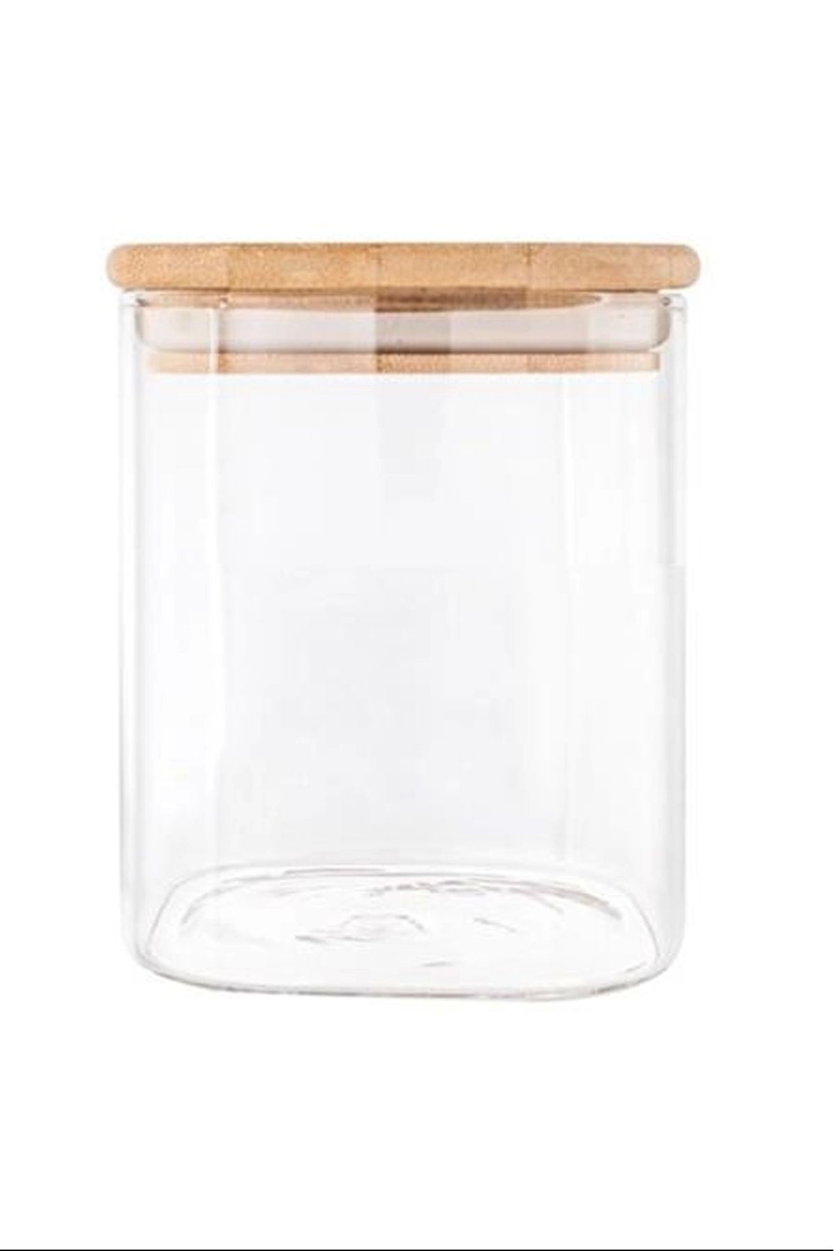 PRATİKOBA Bambu Kapaklı Cam Kavanoz Saklama Kabı 8,5x6 cm Royaleks-BLS6580