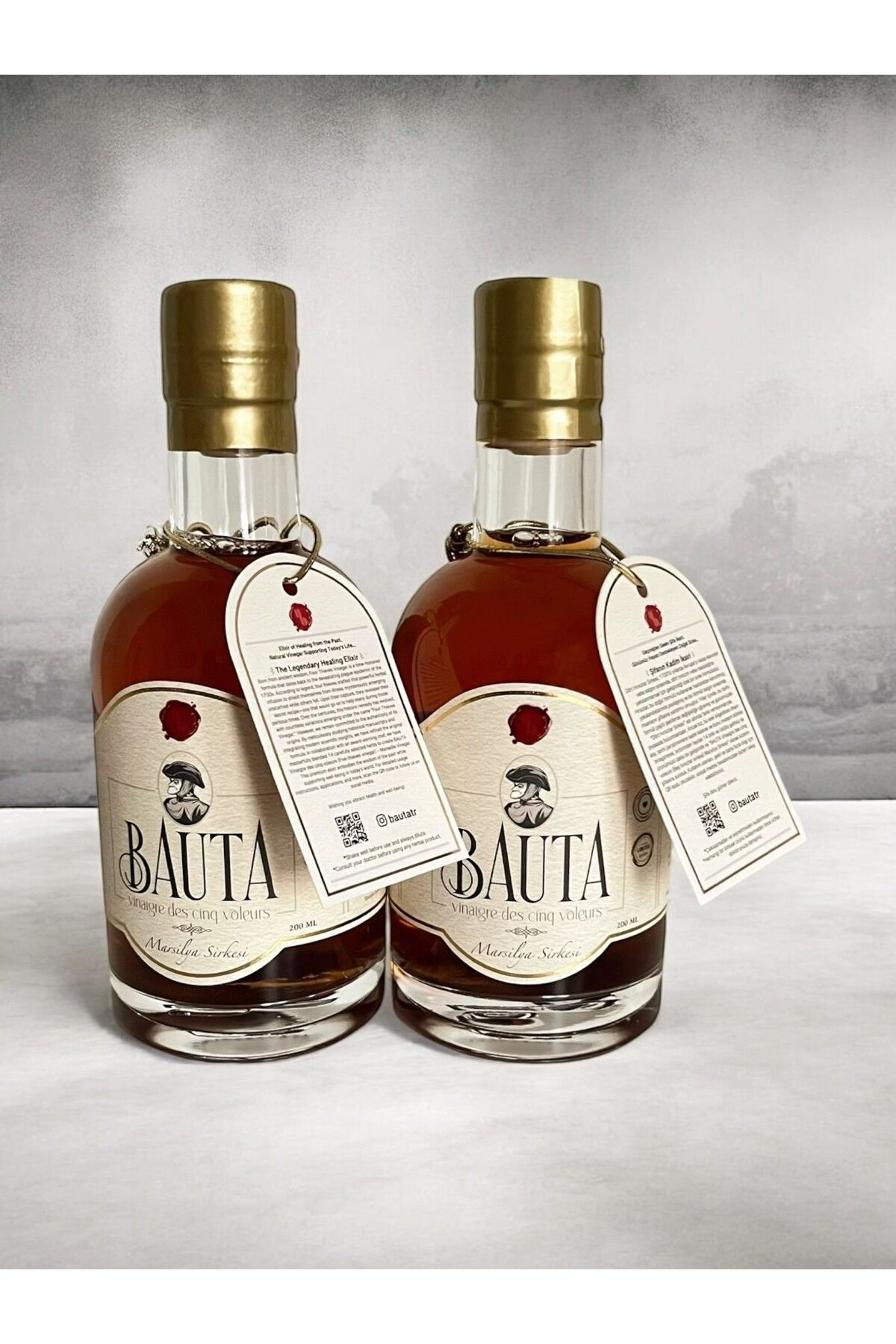 BAUTA Vinaigre des cinq voleurs Marsilya Sirkesi (200ml*2) 2'li paket (Beş Hırsızlar Sirkesi)