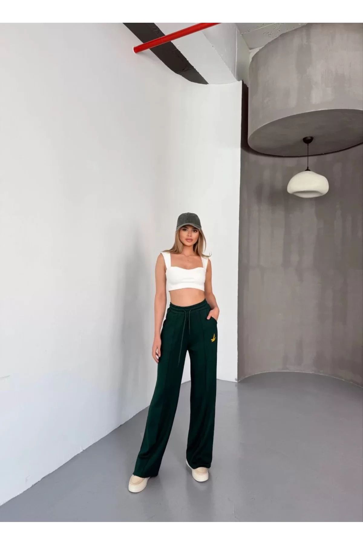 BBbutik Osy Modal Yumuşak Dokulu Kumaş Nakış işlemeli Rahat Bol Paça Eşofman Pantalon