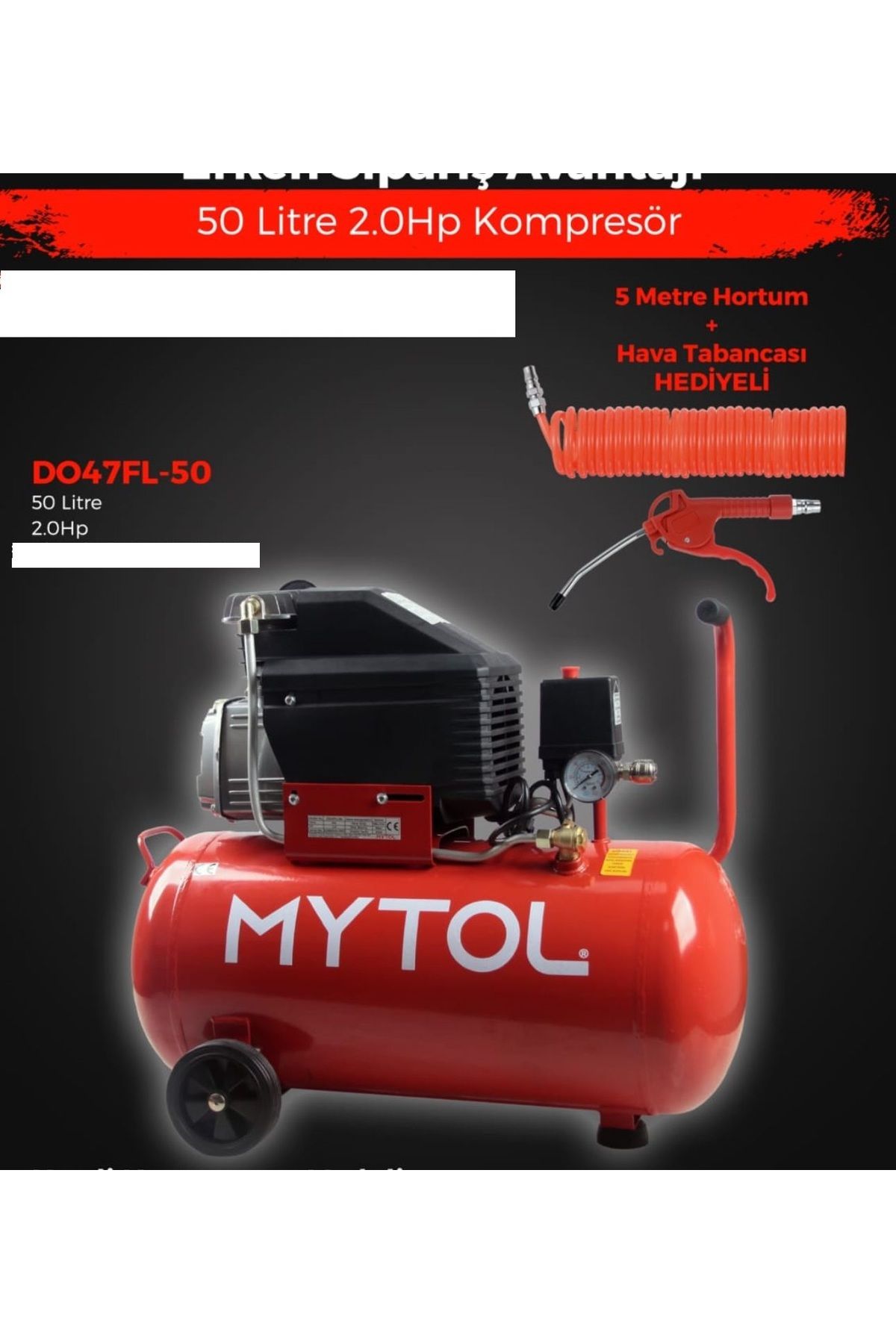 MYTOL 50 LT YAĞLI HAVA KOMPRESÖRÜ 2 HP