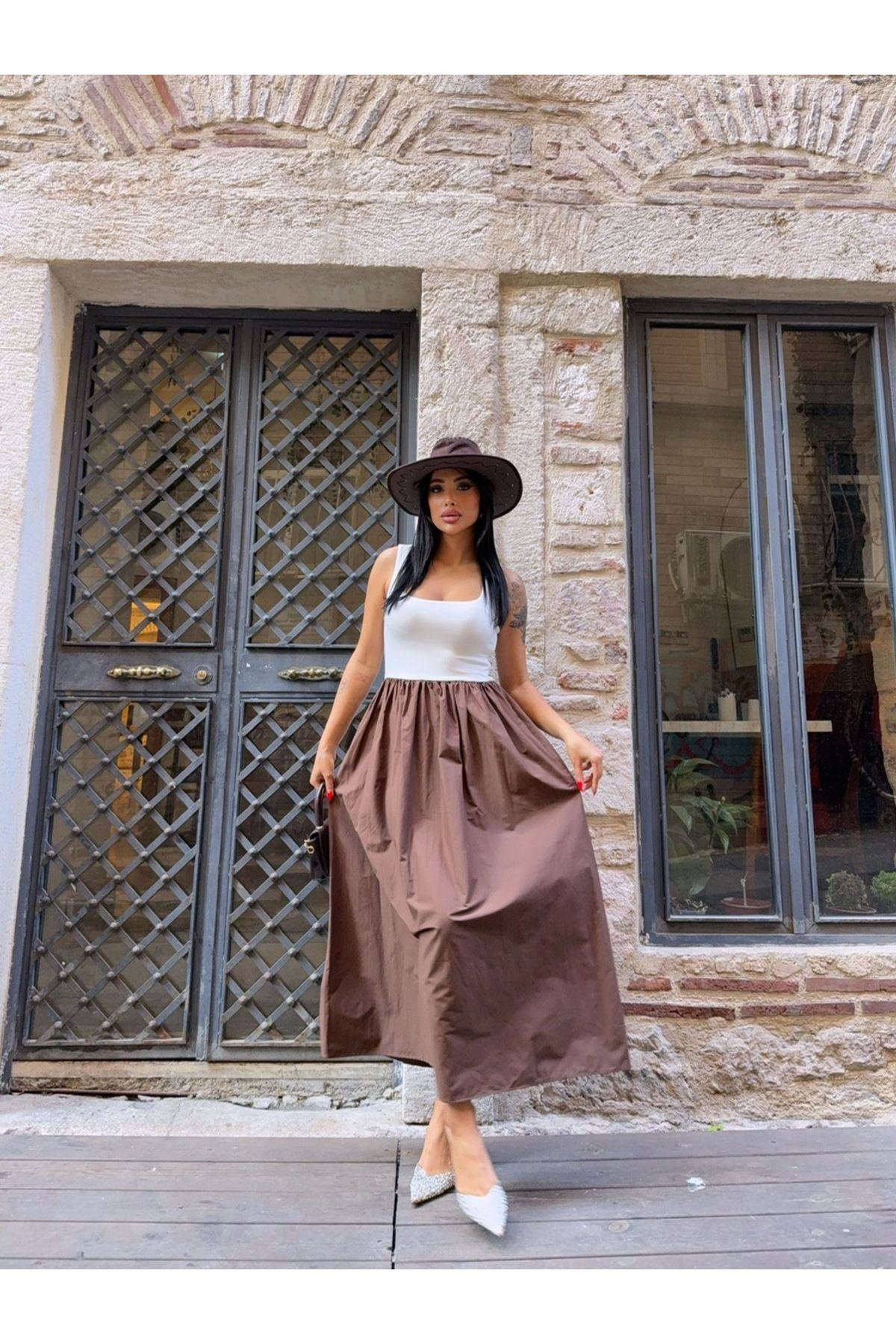 Ekim Store Askılı Balon Etek Elbise