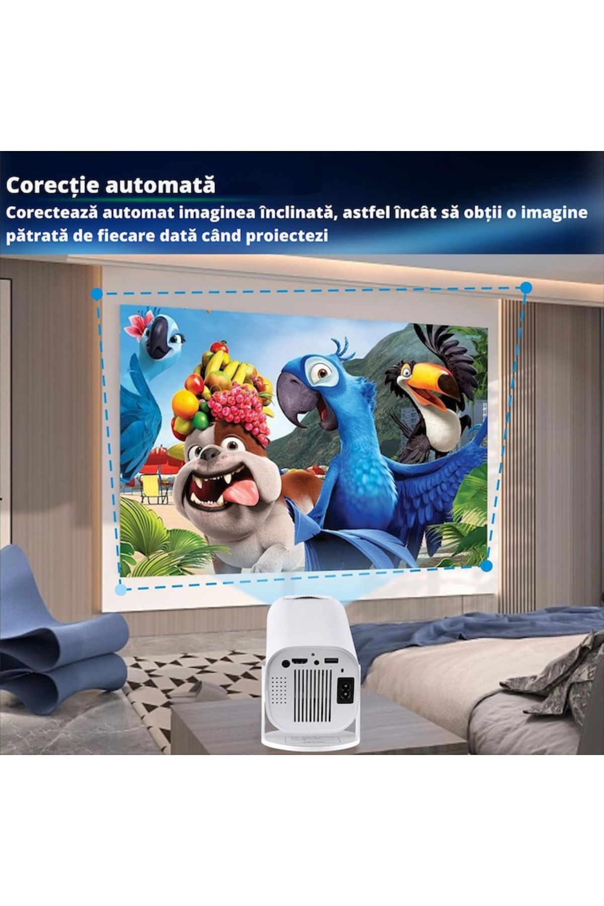 varioshop-VarioShop® Video Projector and Controller Set, Smart 4K, Wi-Fi, Bluetooth, HD Resolution 1280x720p, Si 4