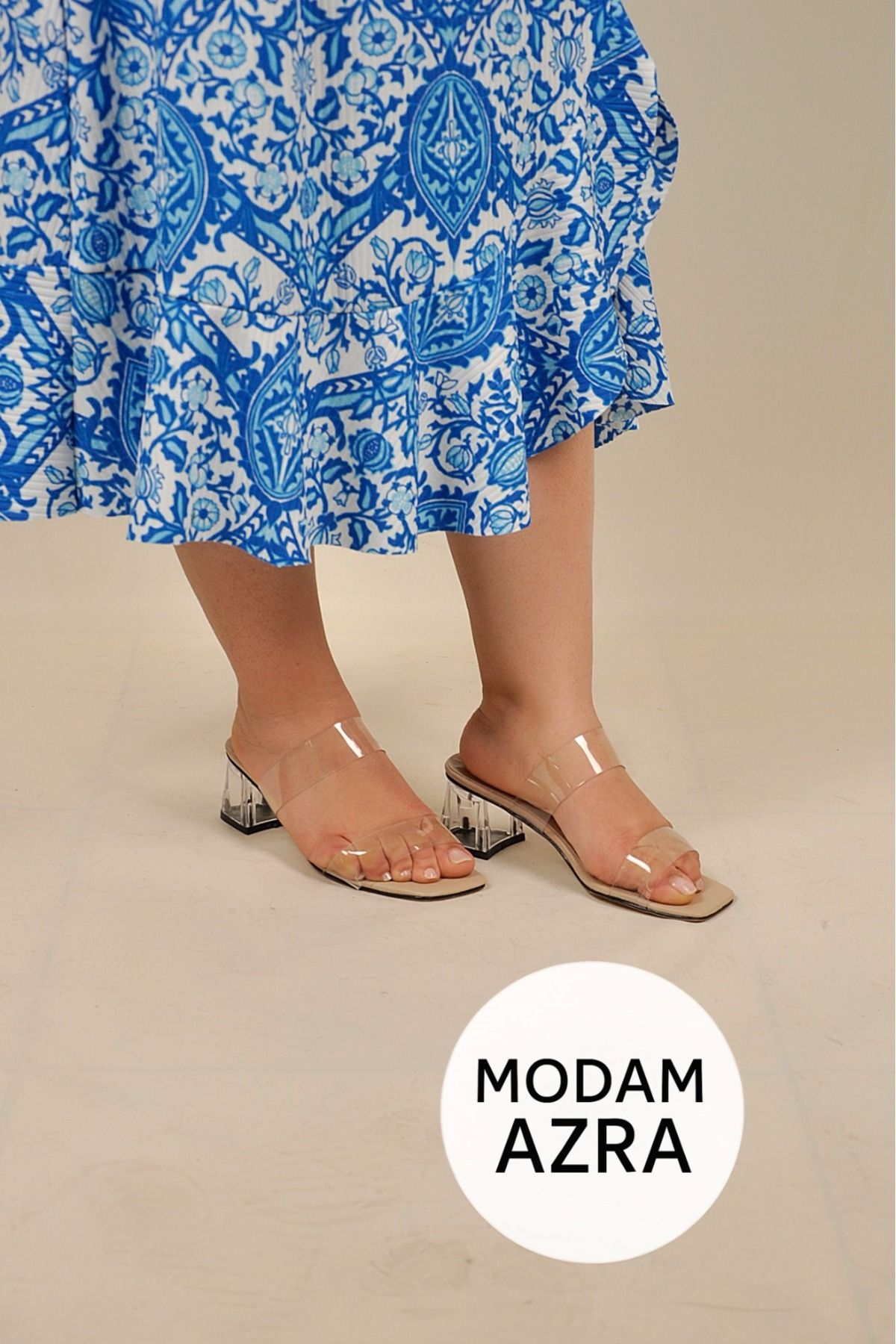 azra moda Şeffaf Terlik