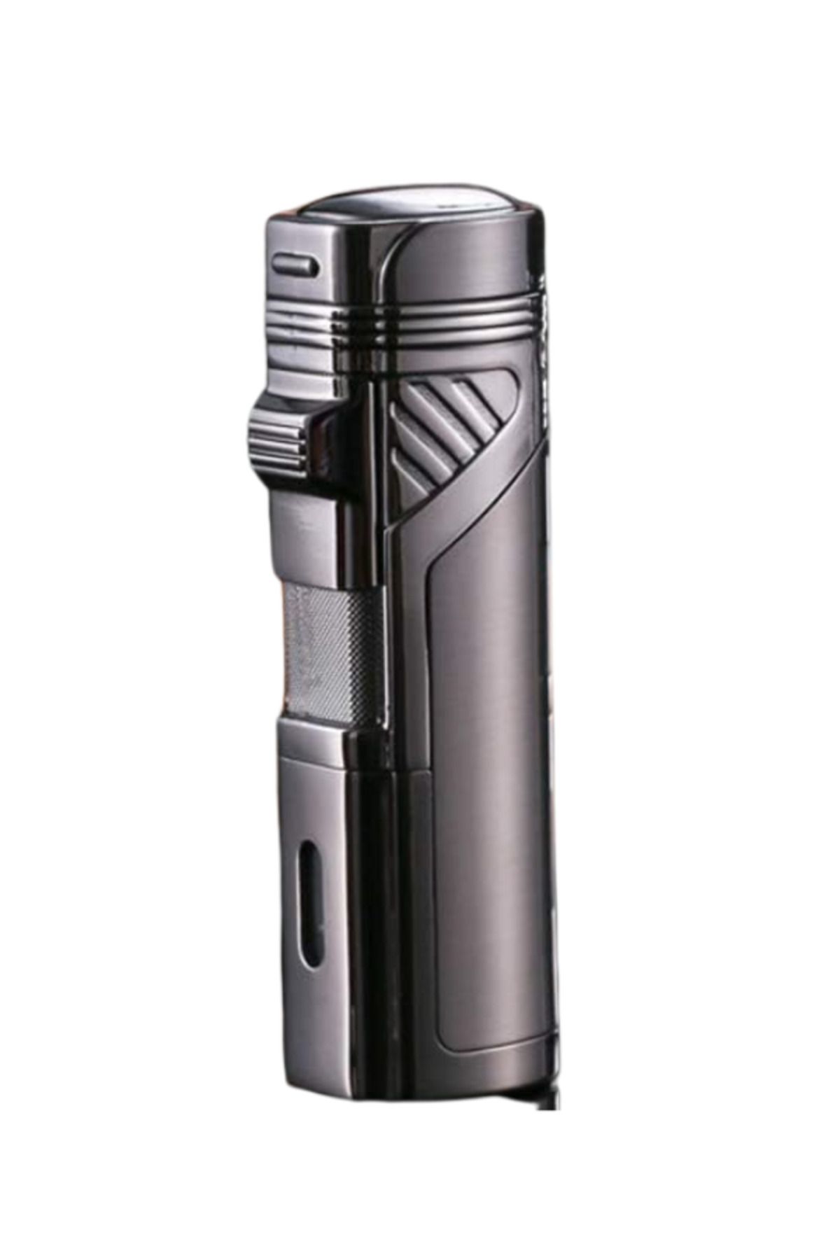 PROMISE 4 Torch Pürmüz Gunmetal Dahili Delicili Metal Puro Çakmağı