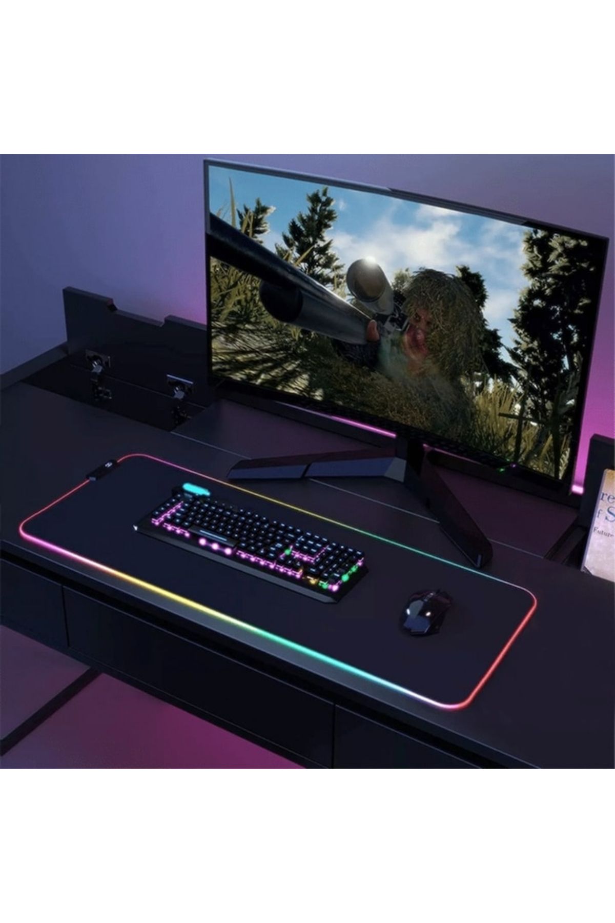 varioshop-VarioShop® gaming mousepad with LED lighting, Made of flexible, non-stick material and 8