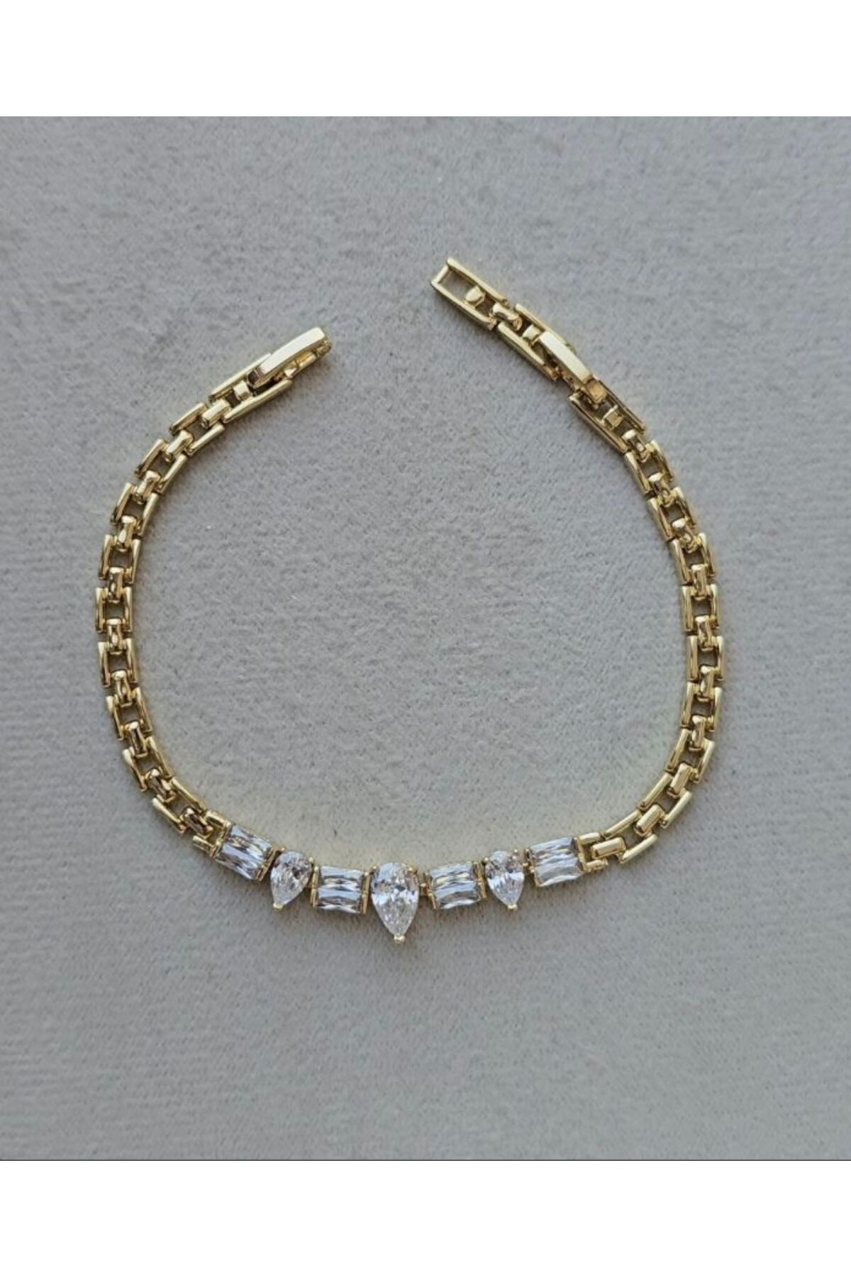 Çelik Xuping Damla Taşlı Gold Bileklik