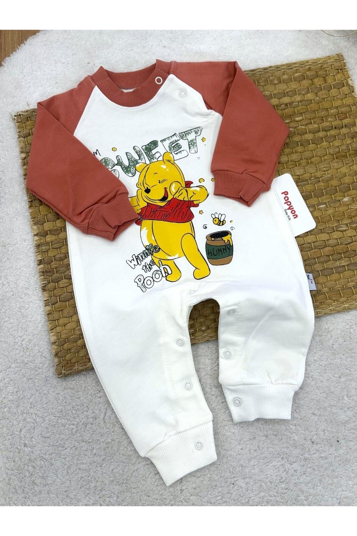 Papyon Baby Kids Winnie The Pooh Erkek Bebek Tulum 0-3/3-6/6-9/9-12 Ay
