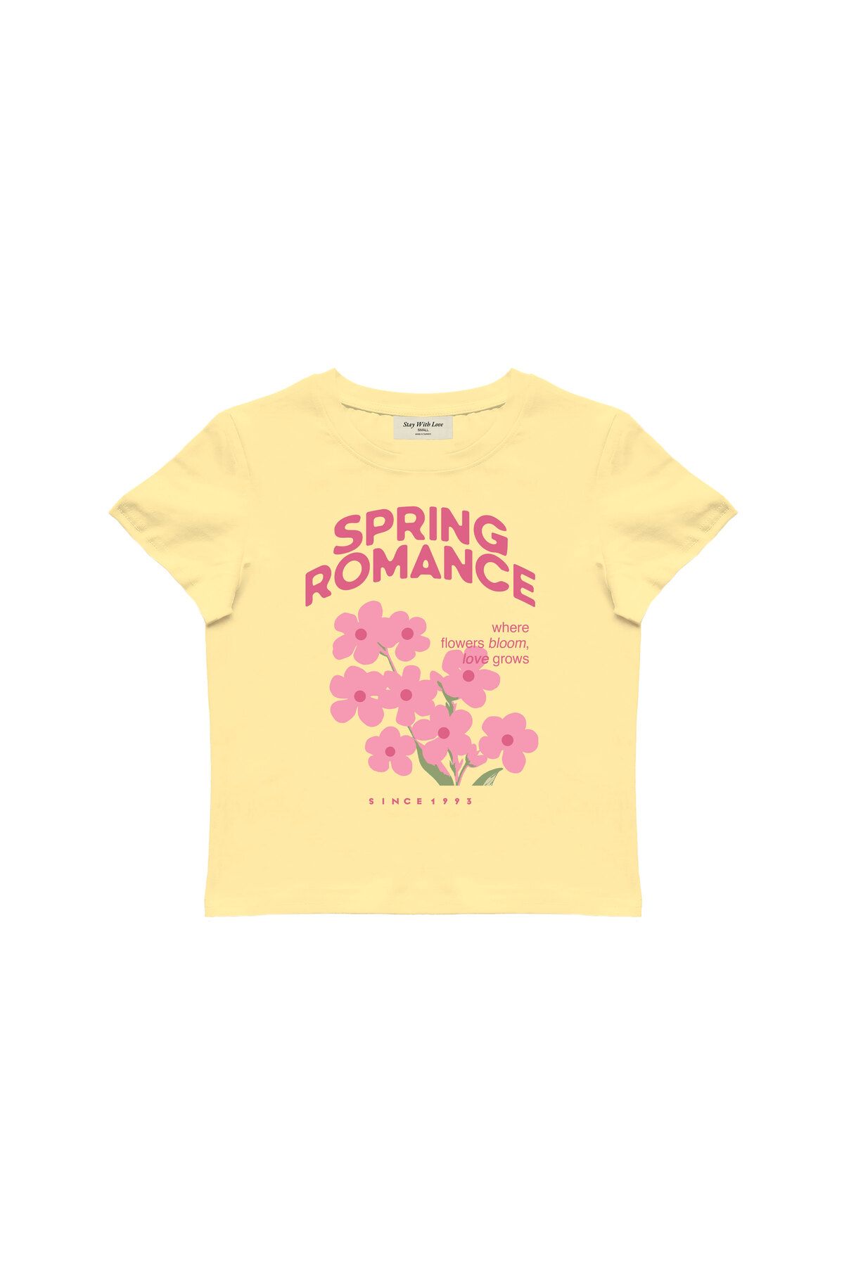 lethestudios Spring Romance Baskılı, Çiçek Desenli Baby Tee Crop Top