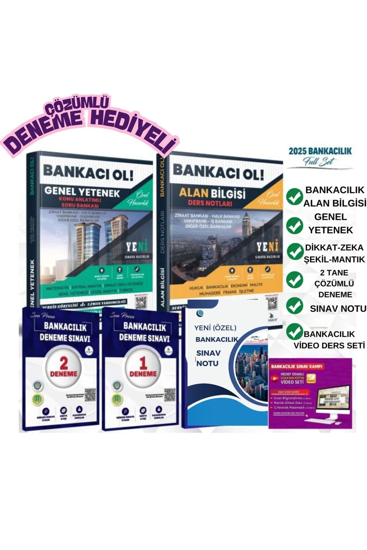 Liyakat Yayınları TÜM BANKA SINAVLARINA HAZIRLIK-ALAN BİLGİSİ+SAYISAL MANTIK+GENEL YETENEK+ÇÖZÜMLÜ DENEME SETİ