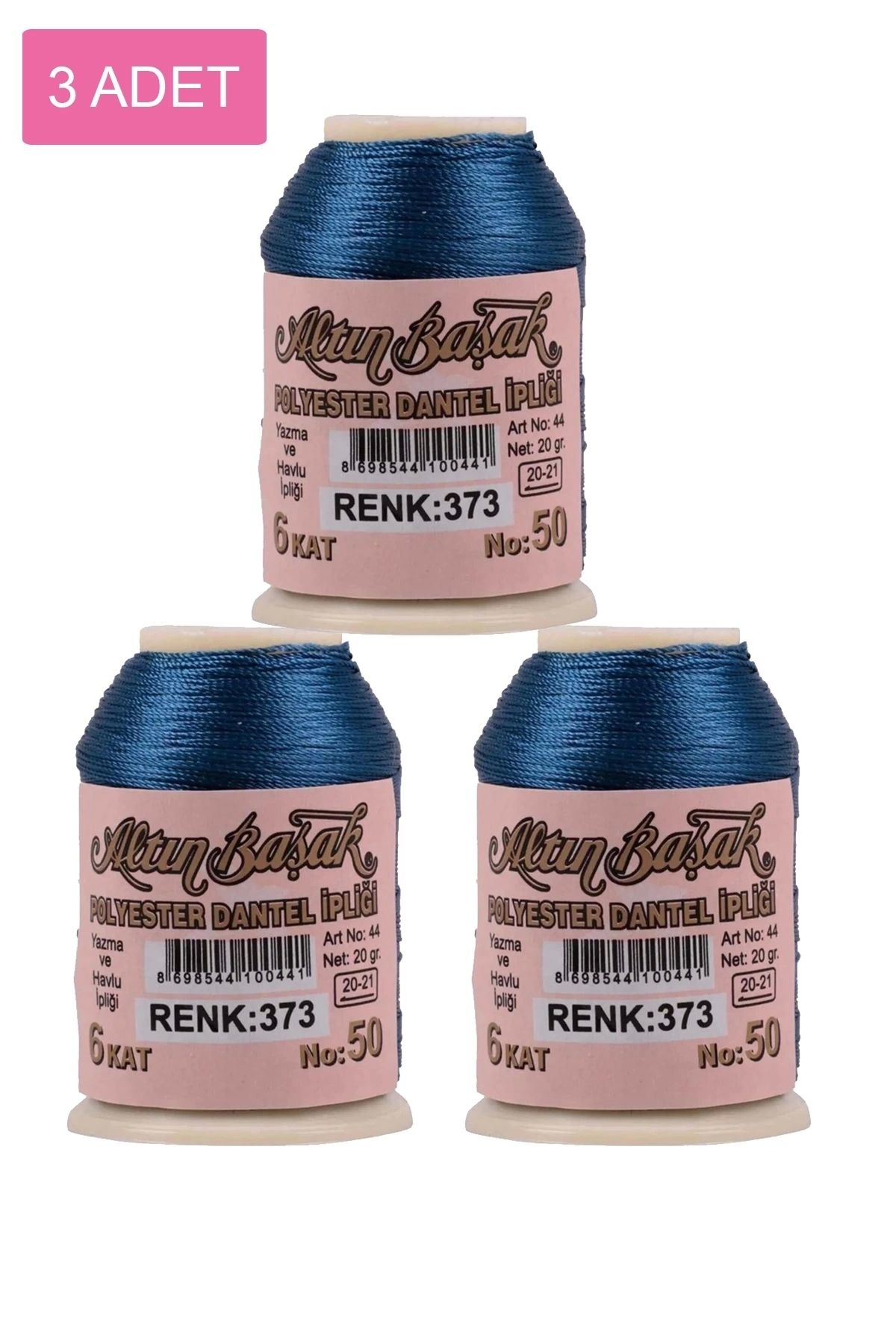 PRATİKOBA 3 Adet Altınbaşak Oya ve Dantel İpi 20 gr - Royaleks - No: 373