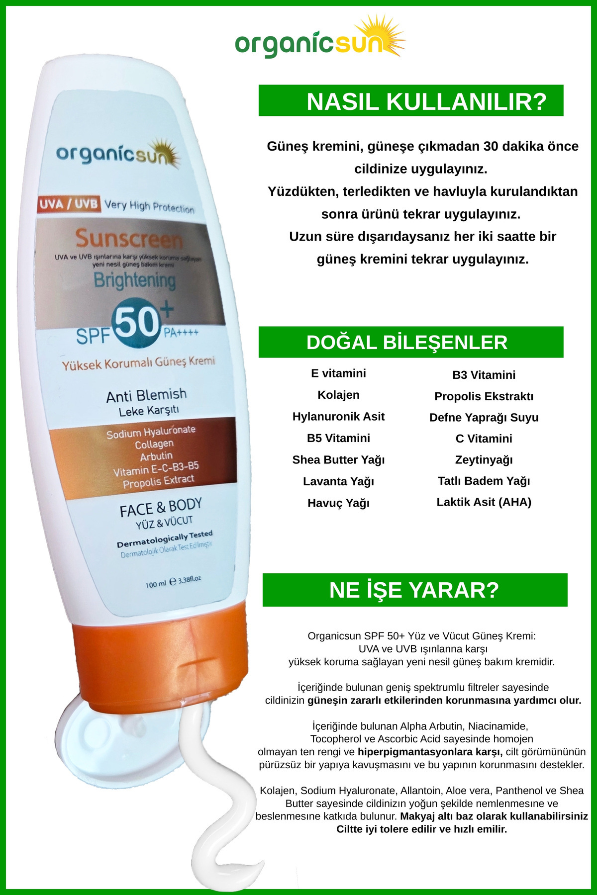 SPF 50+ Yüz ve Vücut Güneş Kremi 100ml 2'li Set – Yüksek Korumalı, Leke Karşıtı, Suya Dayanıklı — 4415.2 — تصویر 6 از 8