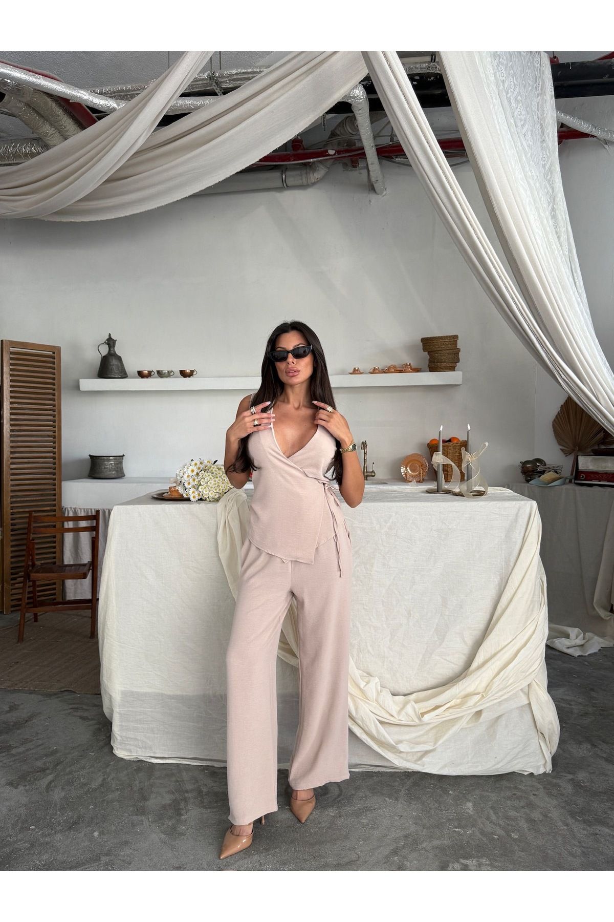 Ekim Store Yandan İp Bağcıklı Tiril Takım