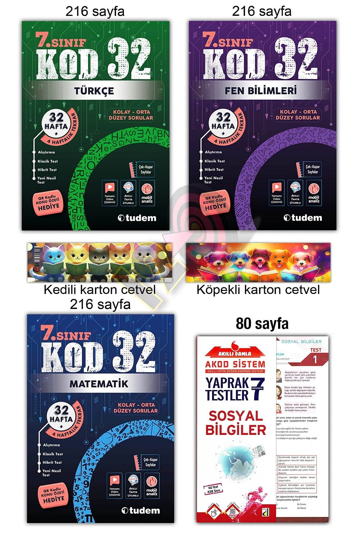Tudem Yayınları 7. Sınıf Türkçe Matematik Fen Bilimleri Kod 32 Haftalık Tekrar Alıştırma Test
