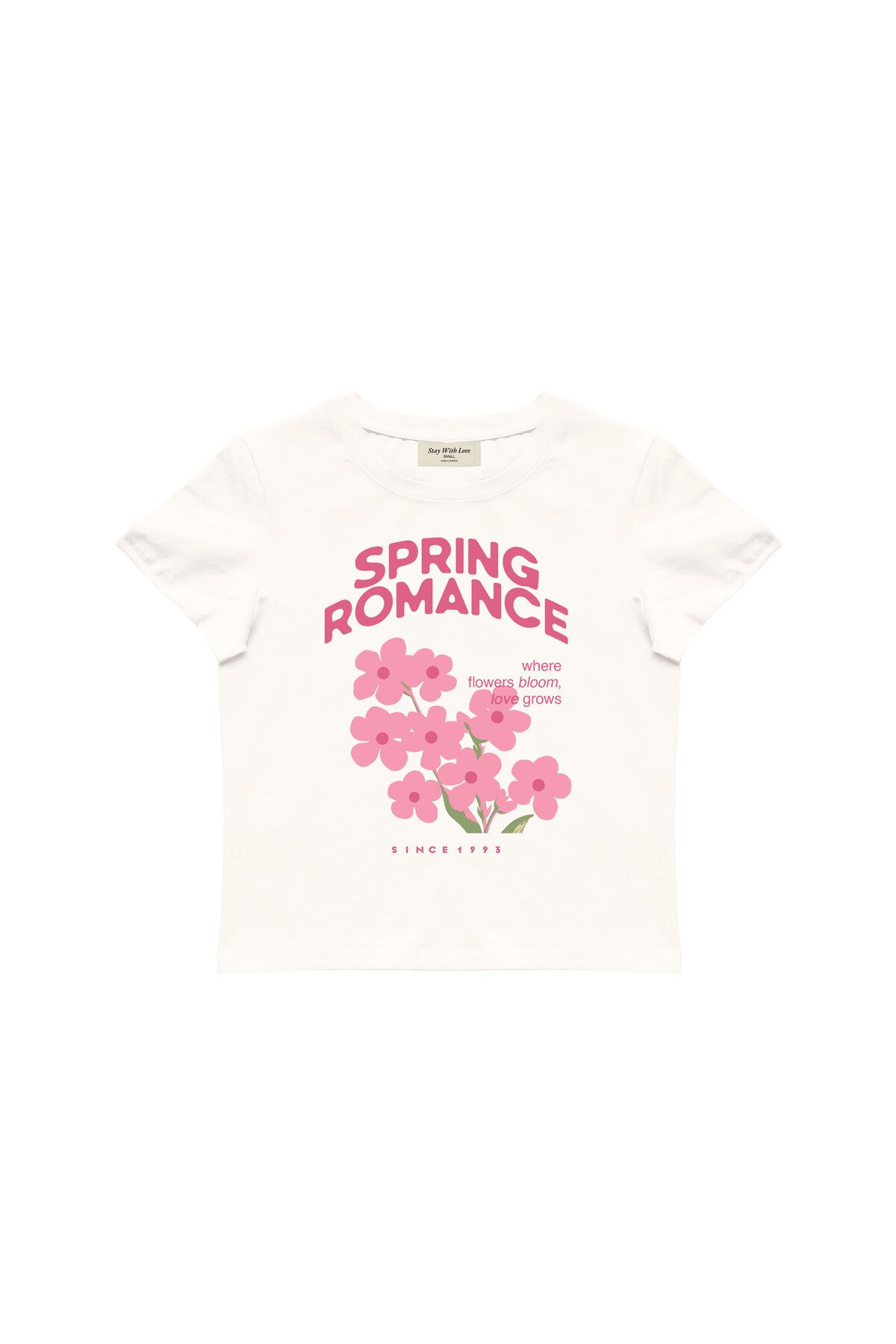 lethestudios Spring Romance Baskılı, Çiçek Desenli Baby Tee Crop Top