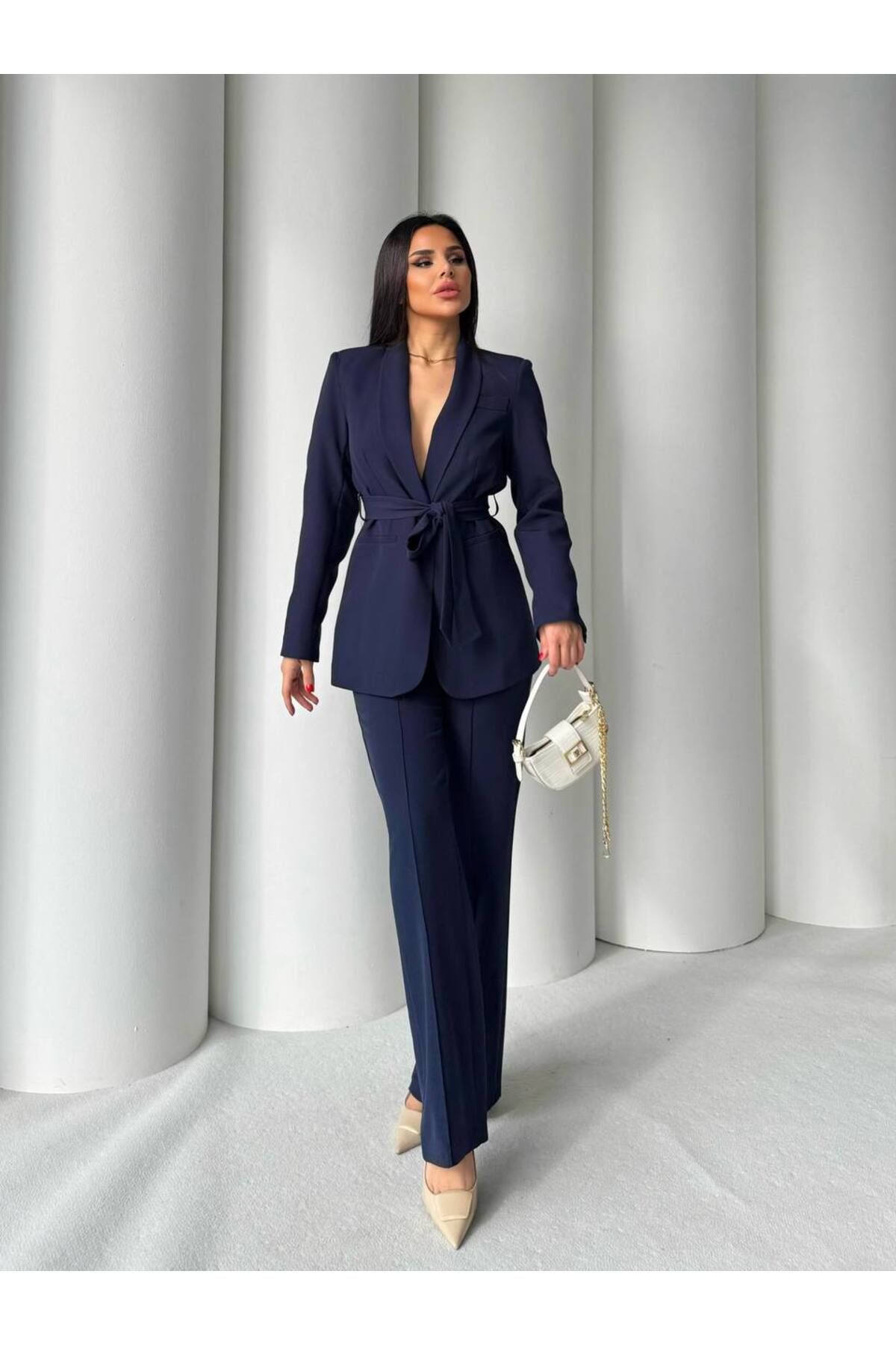 DAFFODİL Premium Kalite Kuşaklı Takım Elbise (Zara Tarzı)