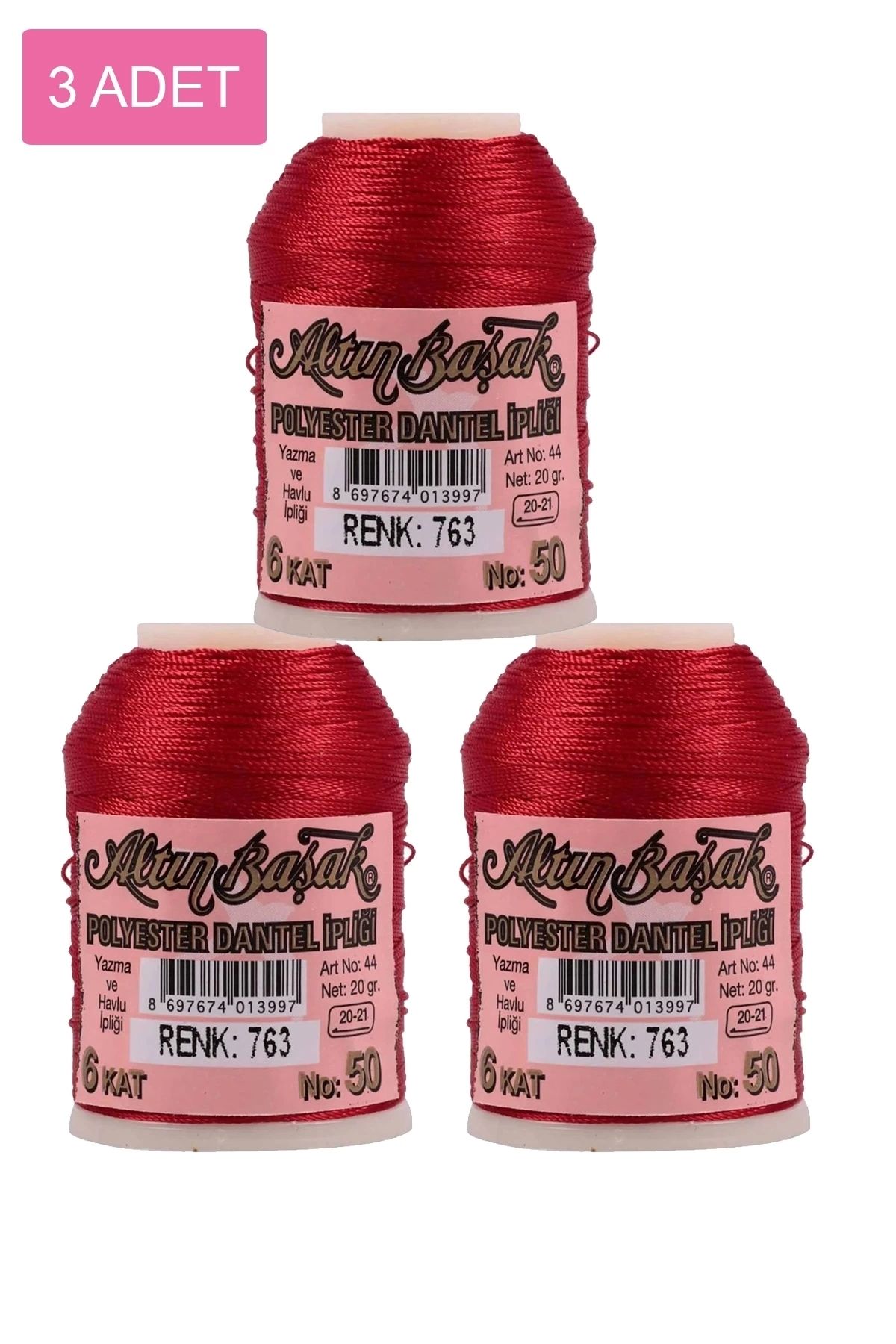 PRATİKOBA 3 Adet Altınbaşak Oya ve Dantel İpi 20 gr - Royaleks - No: 763