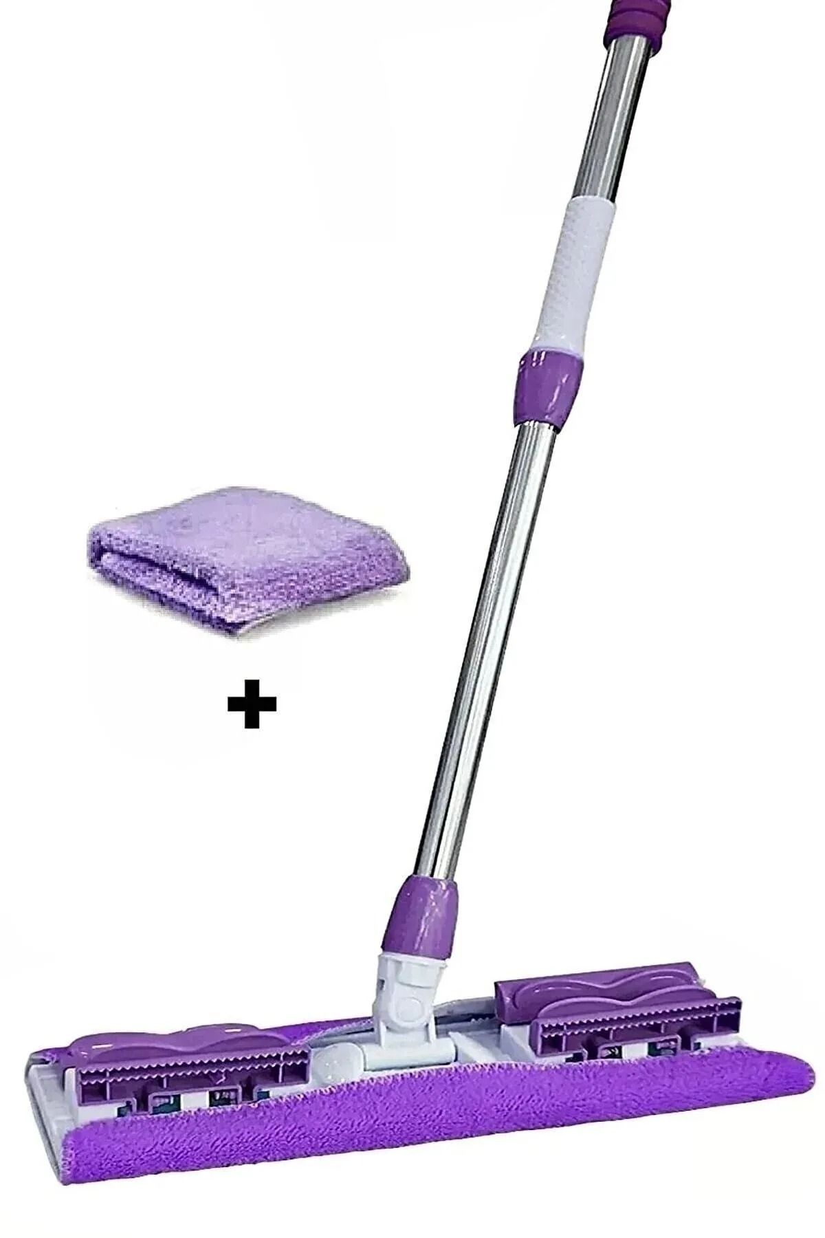 Plodna House Yer Mopu Fayans Duvar Yüzey Temizlik Mikrofiber Bezli Mandallı Mop ( 1 Adet Yedek Bez Hediyeli )