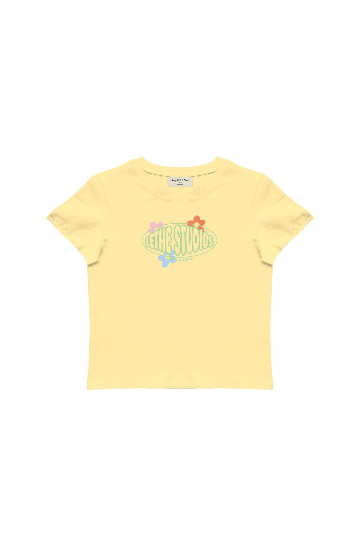 lethestudios Stay With Love Baskılı Baby Tee Crop Top