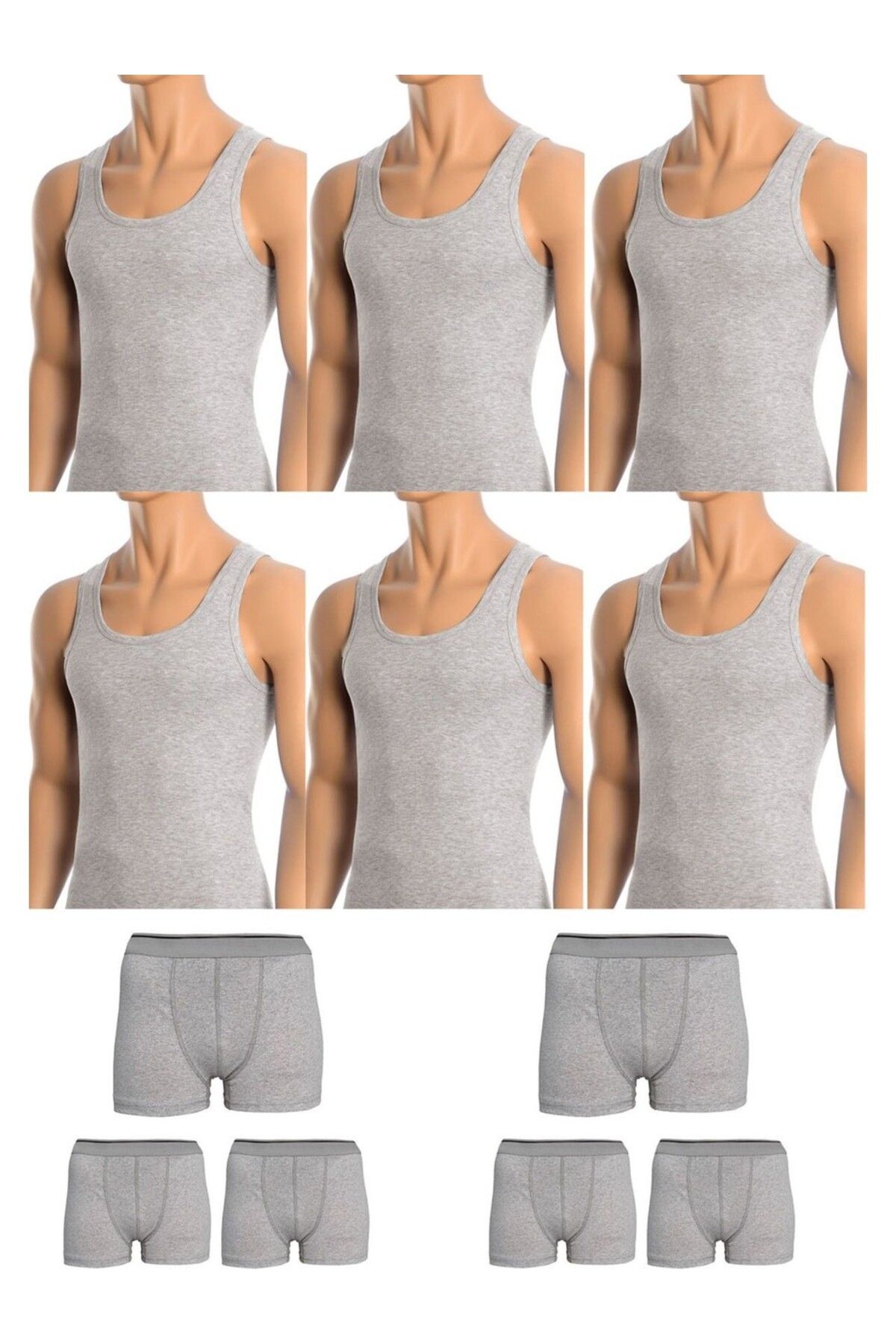 BEYAZTOPTAN EKONOMİK PAKET %100 PAMUK 12 PARÇA ERKEK ATLET BOXER TAKIM