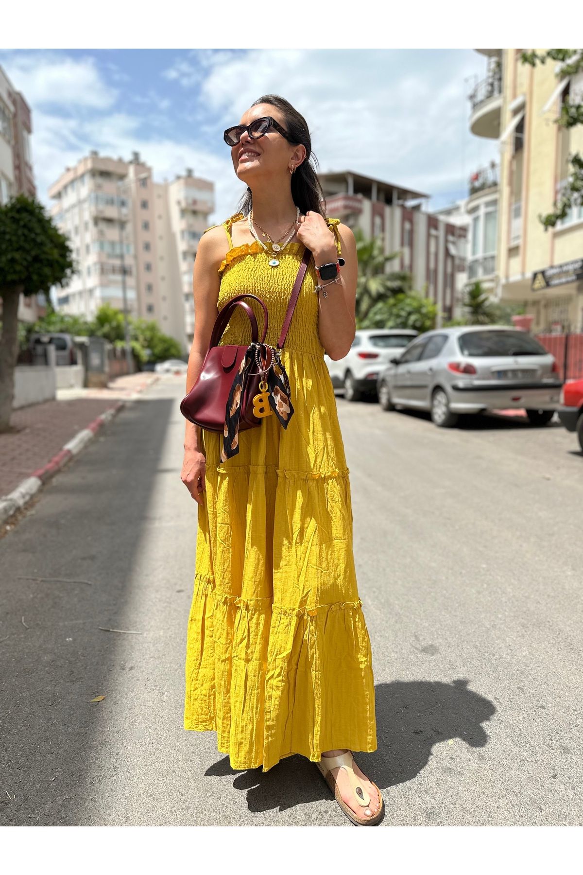 SKYstyles Yağ yeşli elbise