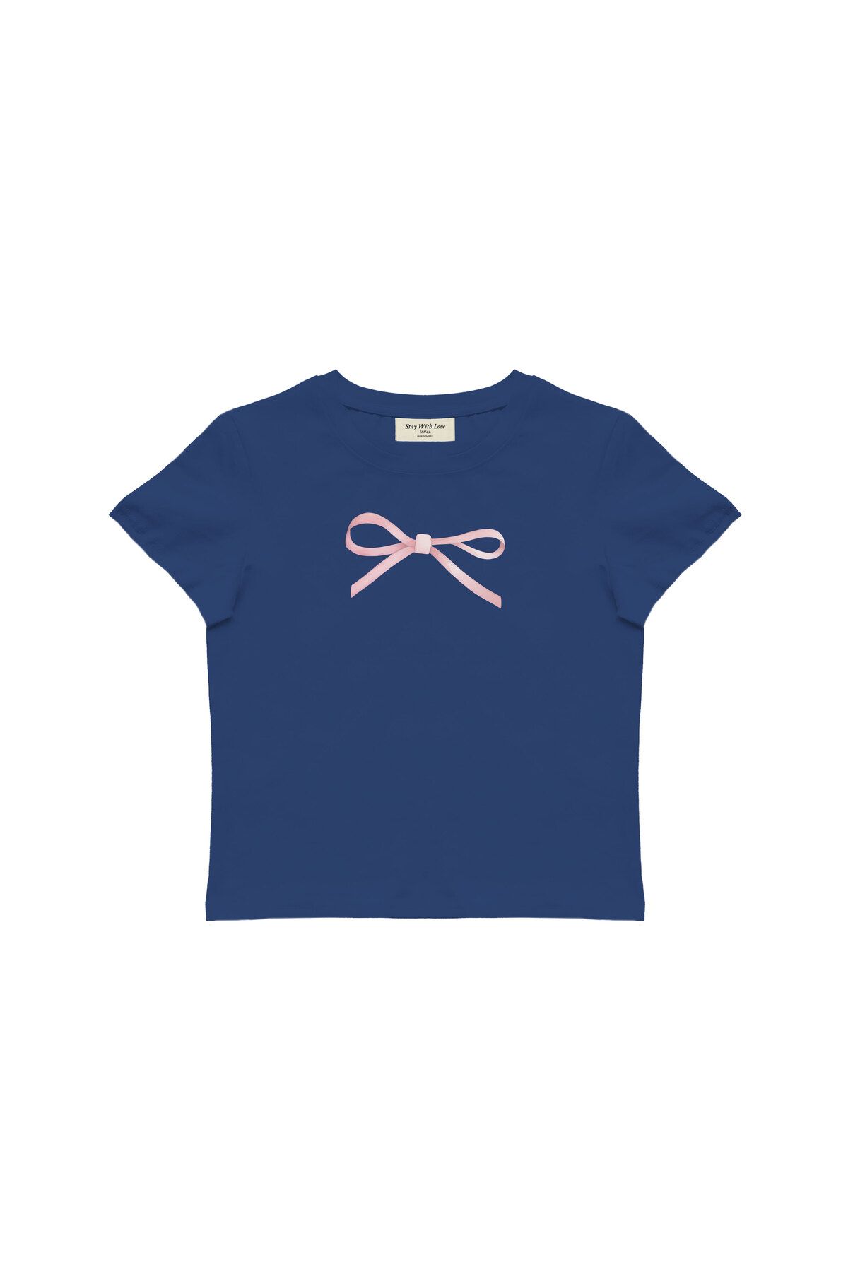 lethestudios Ribbon Baskılı, Kurdele Desenli Baby Tee Crop Top