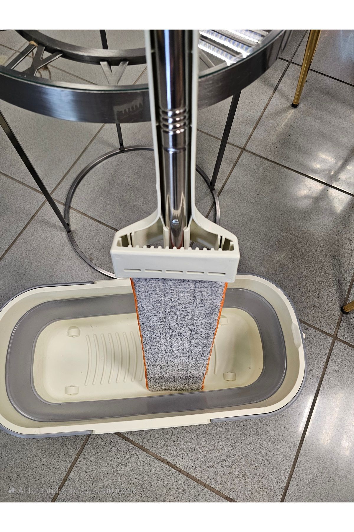 GULHANILE Kendinden Sıkmalı Mikrofiber Bezli Mob Katlanabilir Yer Kaplamaz Pratik Paspas Islak veya Kuru