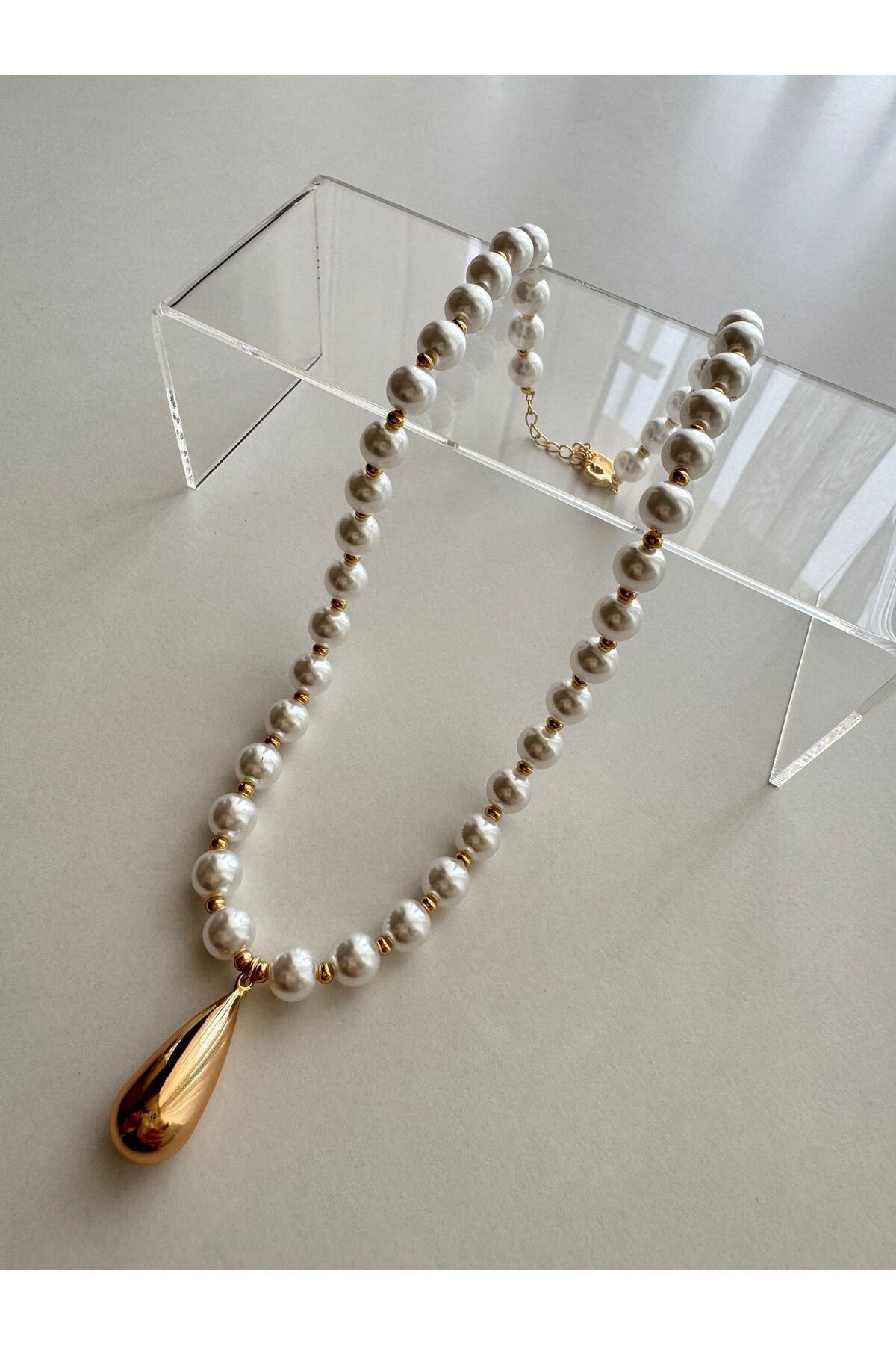 MODA Rose Gold Uçlu İnci Kolye