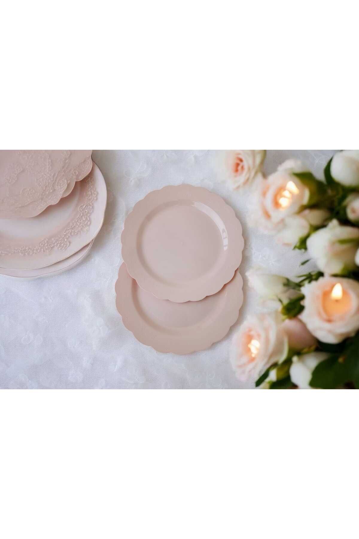 Evinizin Yardımcısı Mika Tabak& Parti Tabak&parti Mika Tabak & PUDRA PEMBE 26 cm 6 adet
