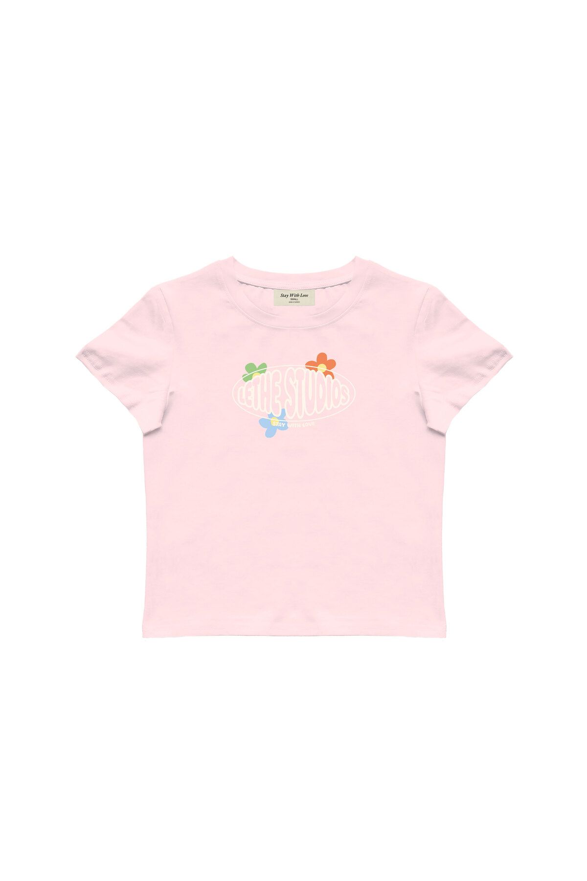 lethestudios Stay With Love Baskılı Baby Tee Crop Top