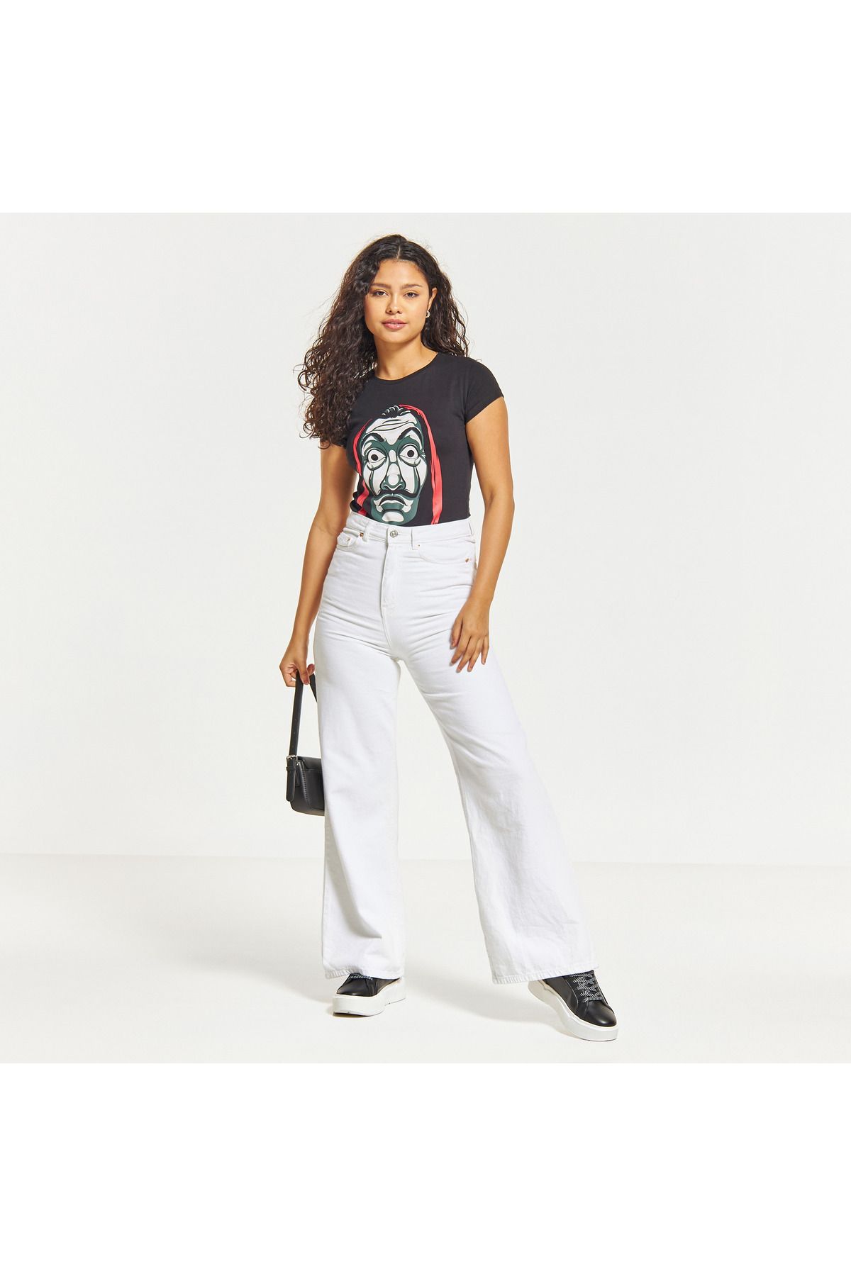 SP Characters-Money Heist Print T-shirt with Short Sleeves and Crew Neck 2