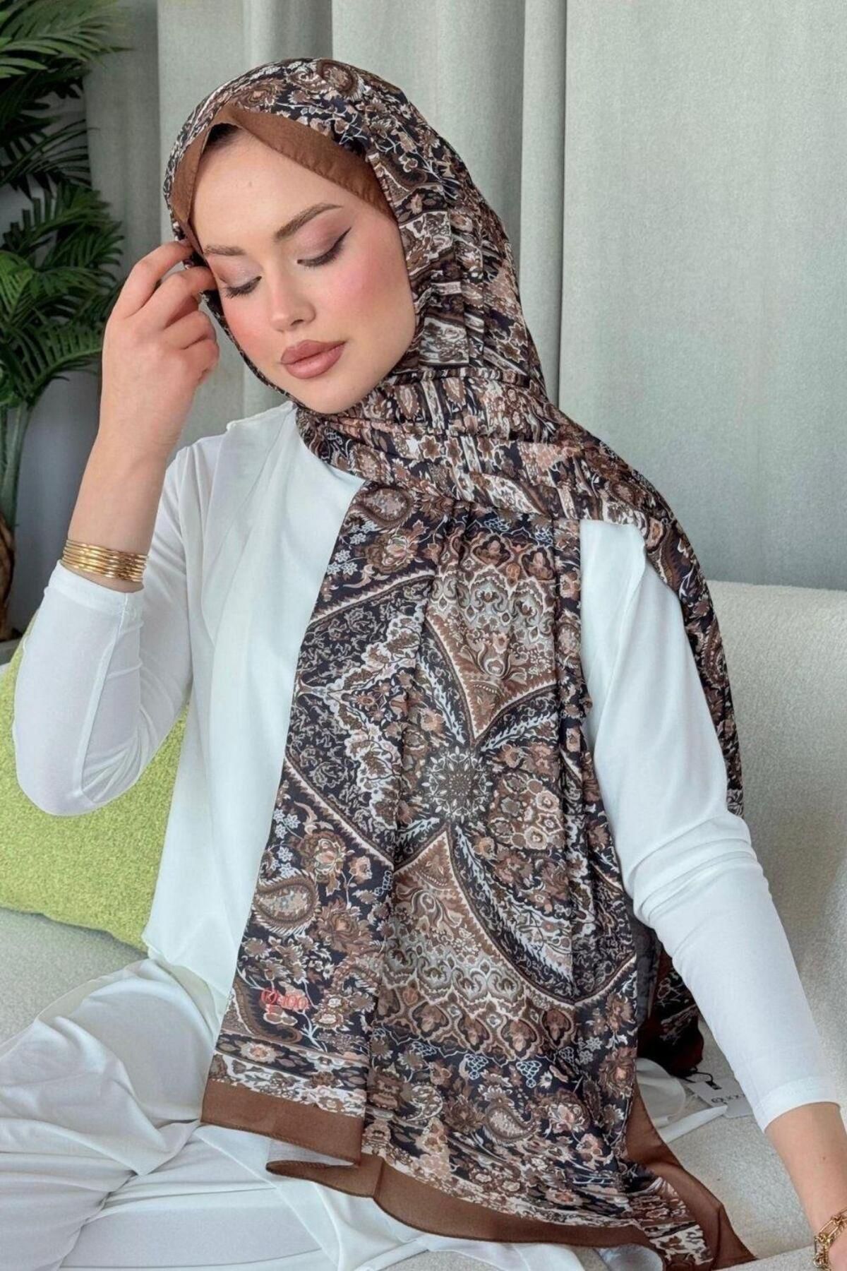 Şulemoda Giyim Kayli Dijital Şal Kahverengi