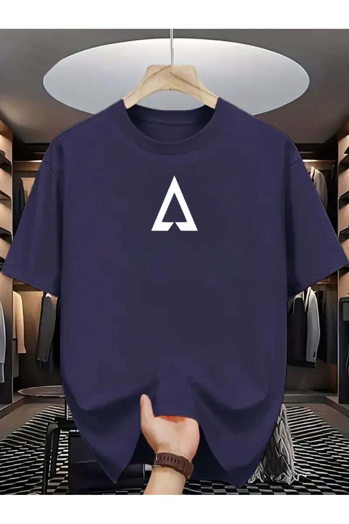 aynewmoda Üçgen Baskılı - Unisex Oversized T-shirt