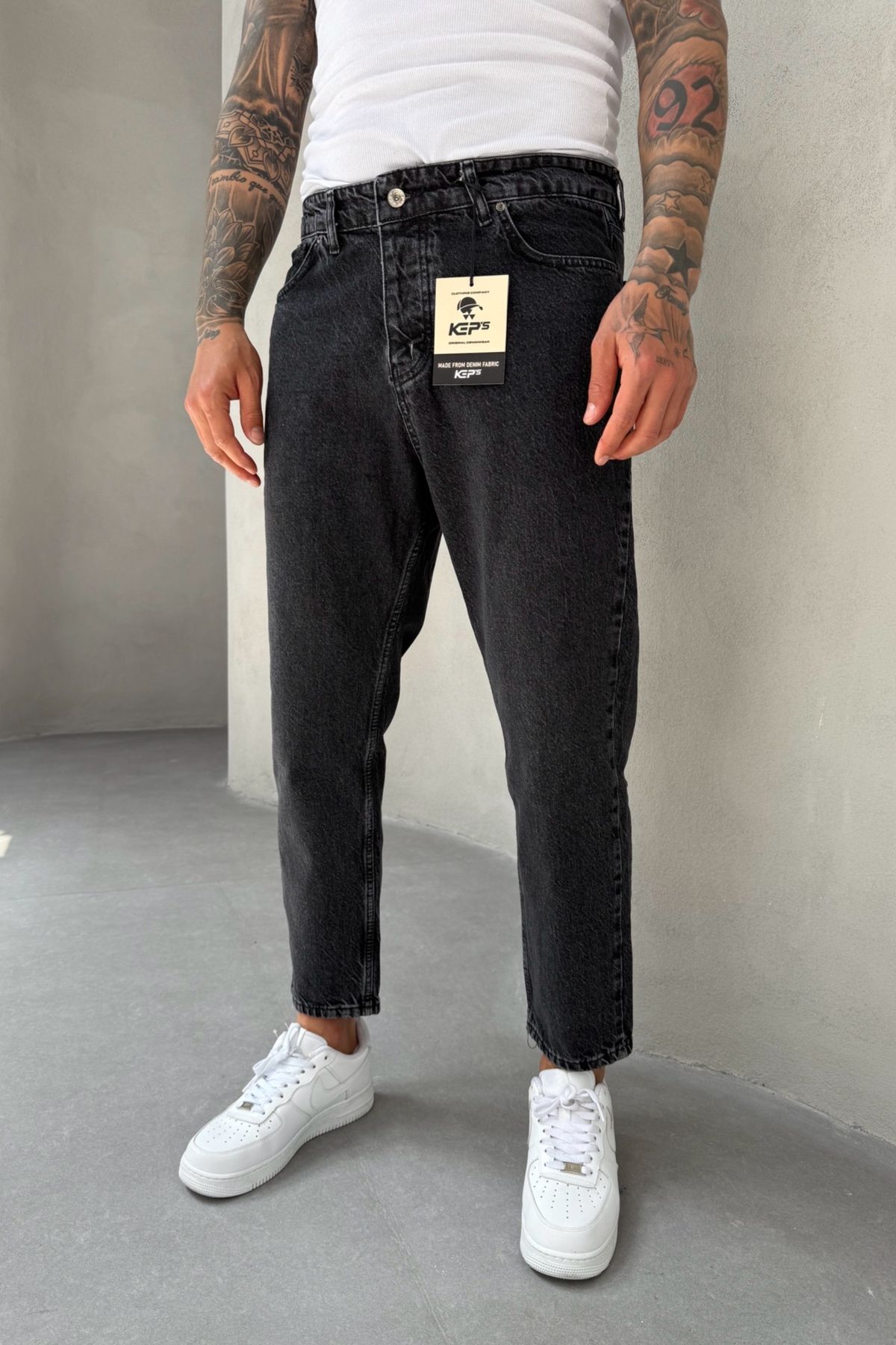 MADZEYMODA Boyfriend Kalıp Denim Kumaş Füme Erkek Jean Kot Pantolon Mz711