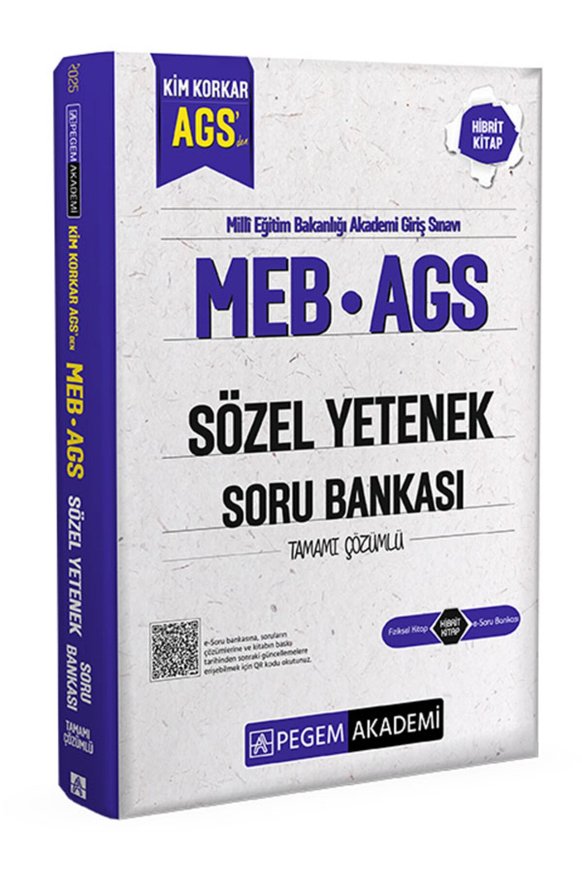 Pegem Akademi Yayıncılık MEB AGS Kim Korkar Sözel Yetenek Soru Bankası Tamamı Çözümlü Pegem Yayınları
