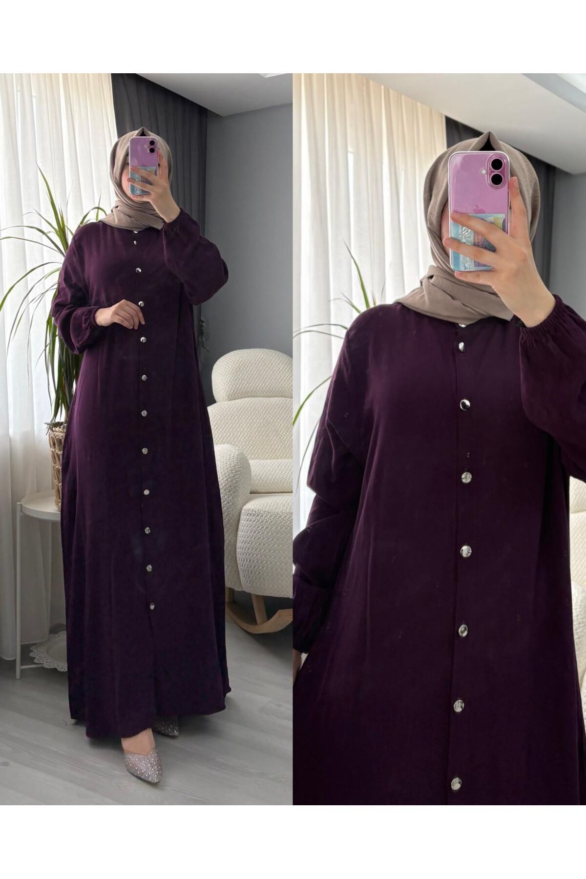 Blackmods BOYDAN DÜĞMELİ TESETTÜR ELBİSE