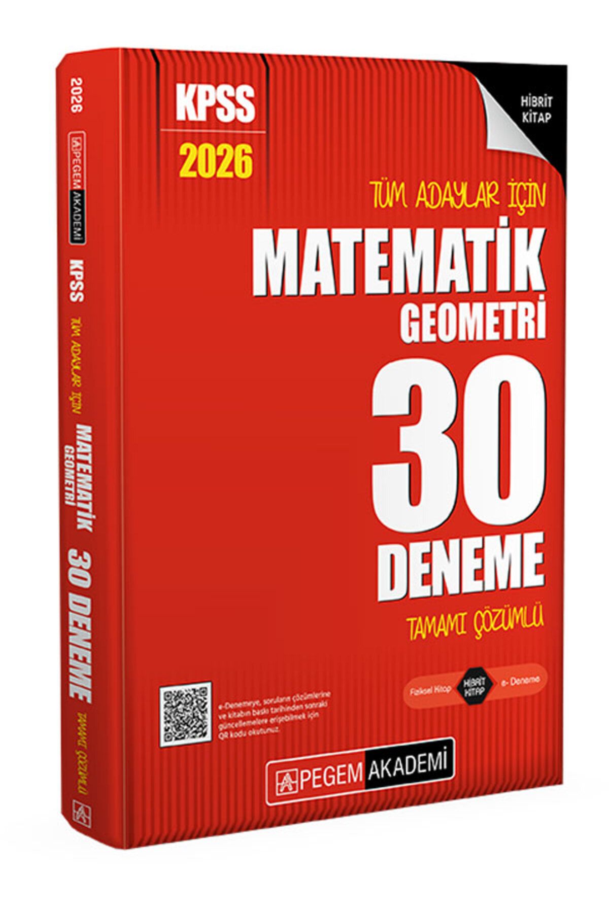 Pegem Akademi Yayıncılık 2026 KPSS Tüm Adaylar İçin Matematik-Geometri 30 Deneme Tamamı Çözümlü Pegem Yayınları
