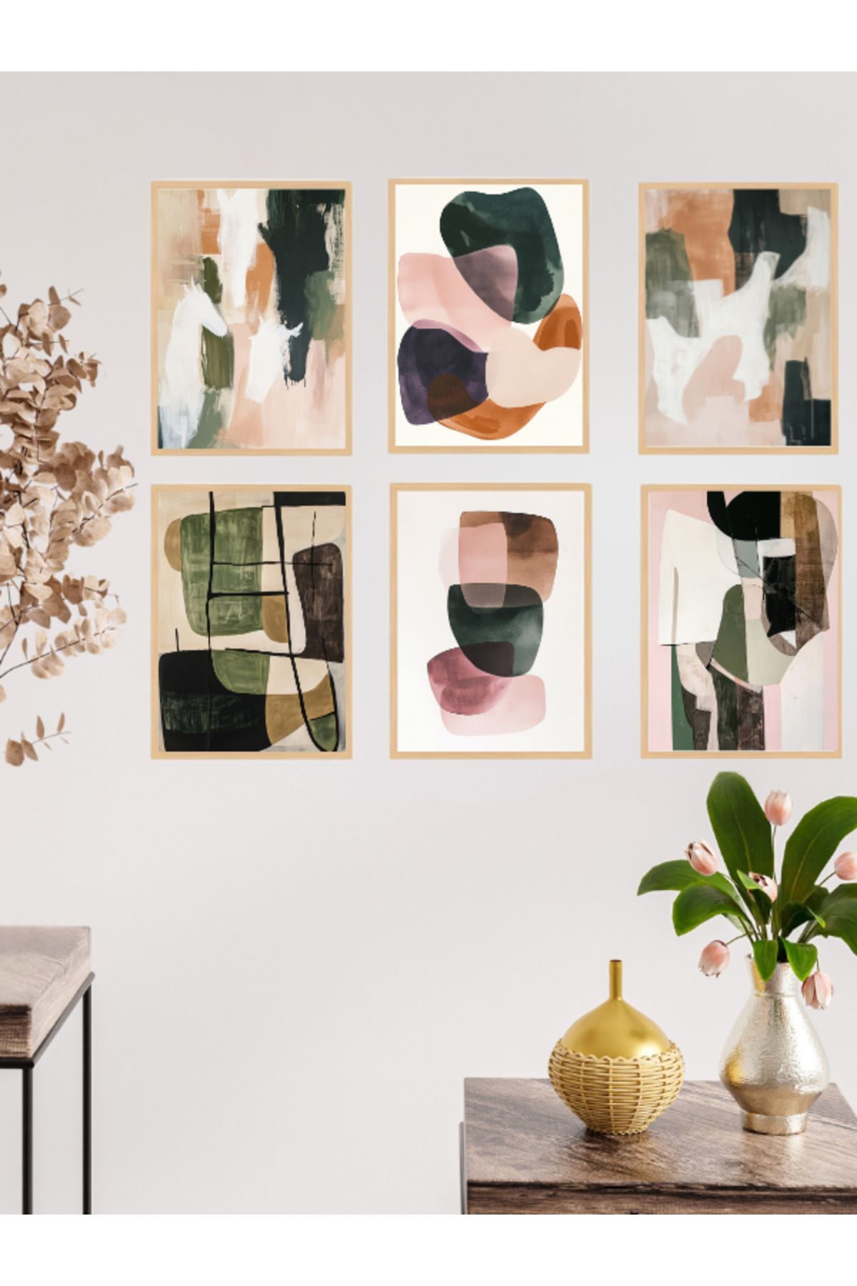 Tuba Decor 6 Parça Çerçeve Görünümlü MDF Tablo Seti