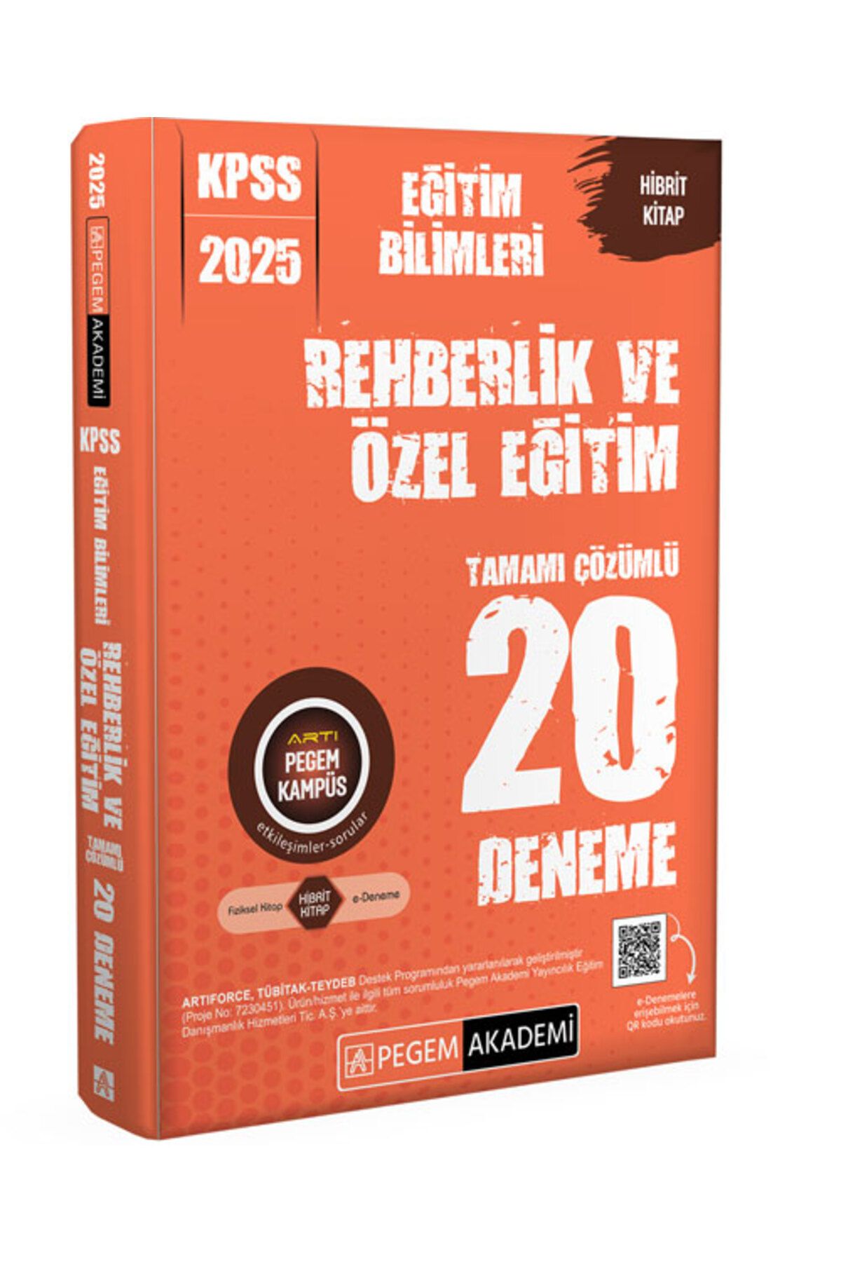 Pegem Akademi Yayıncılık 2025 KPSS Eğitim Bilimleri Rehberlik ve Özel Eğitim Tamamı Çözümlü 20 Deneme Pegem Yayınları
