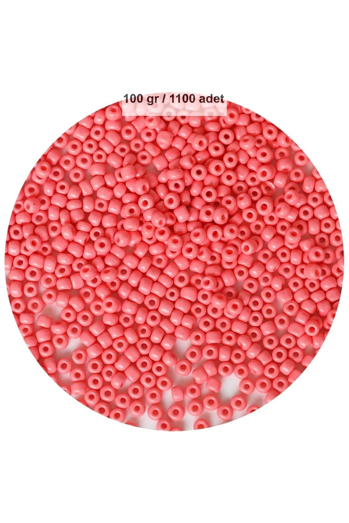 PRATİKOBA Pembe Renk 4 mm Yaklaşık 1100 adet / 100 gram Cam Boncuk Oya Yazma Bileklik ve Kolye