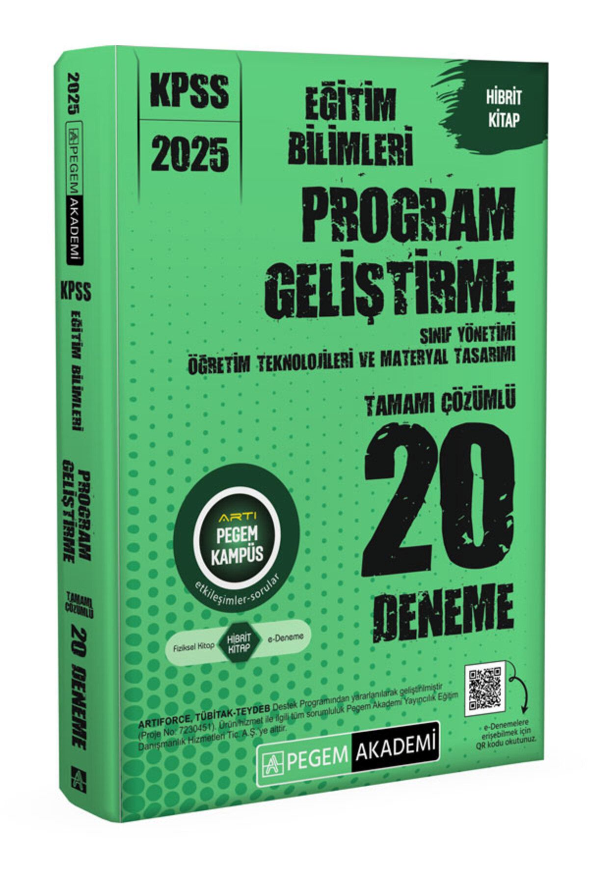 Pegem Akademi Yayıncılık 2025 KPSS Eğitim Bilimleri Program Geliştirme Tamamı Çözümlü 20 Deneme Pegem Yayınları