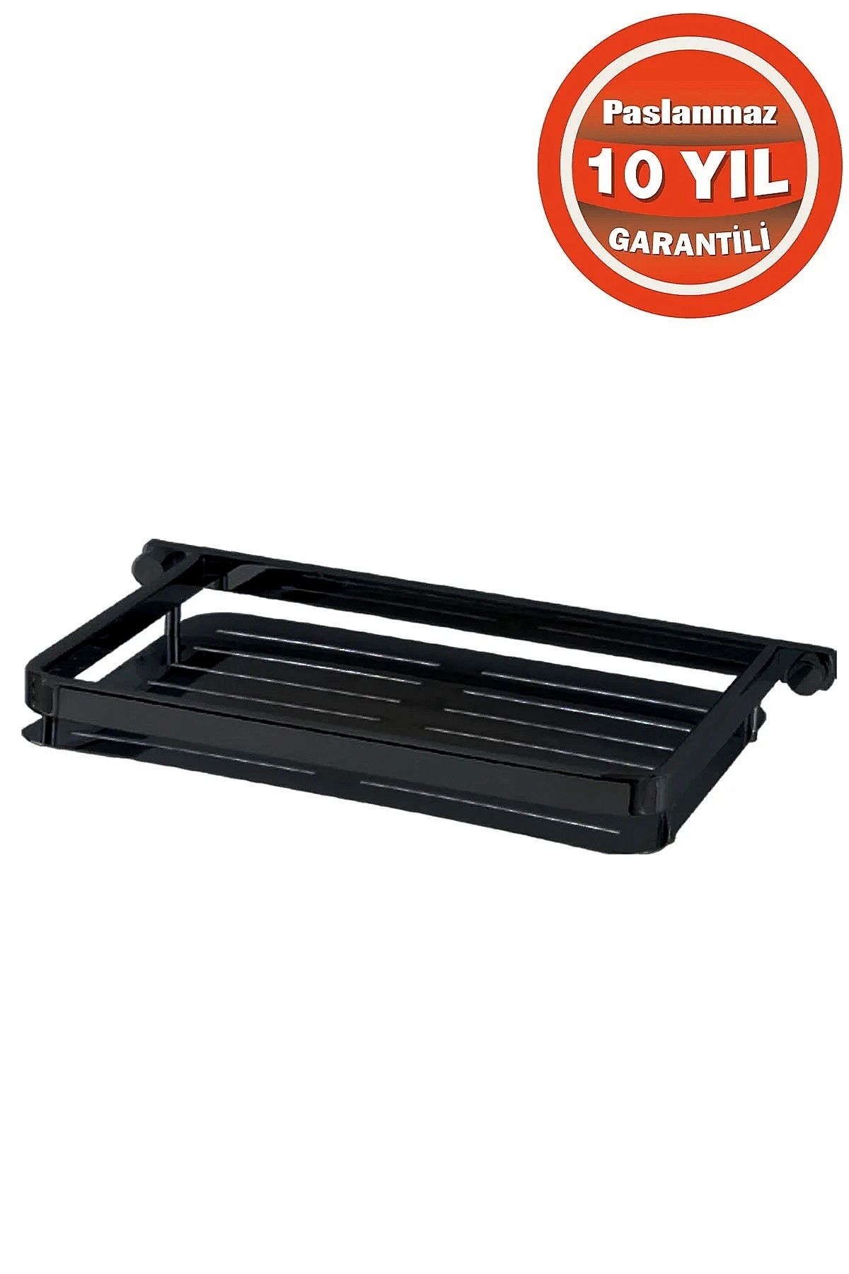 ÇELİK BANYO Paslanmaz Pirinç Mat Siyah 15x22cm Mercan Şampuanlık Banyo Rafı Süngerlik
