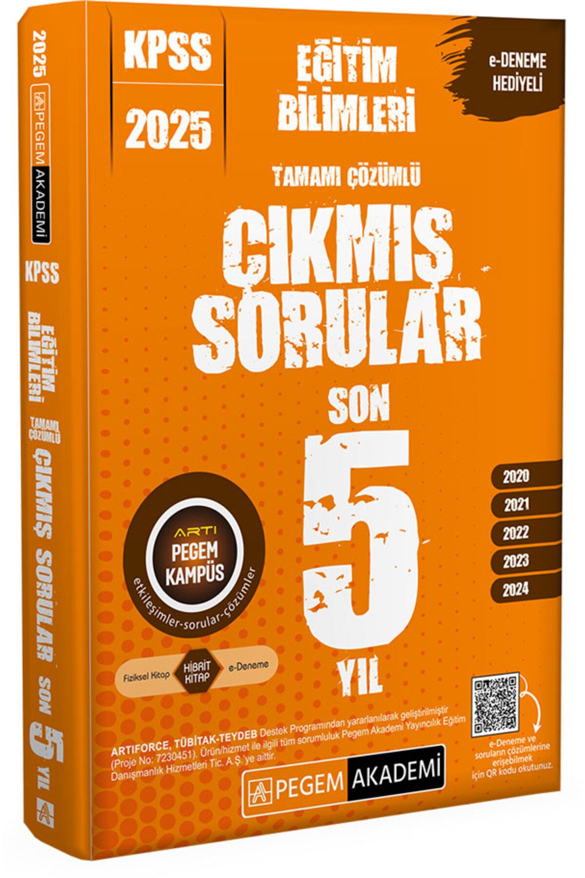 Pegem Akademi Yayıncılık 2025 KPSS Eğitim Bilimleri Tamamı Çözümlü Çıkmış Sorular Son 5 Yıl Pegem Yayınları