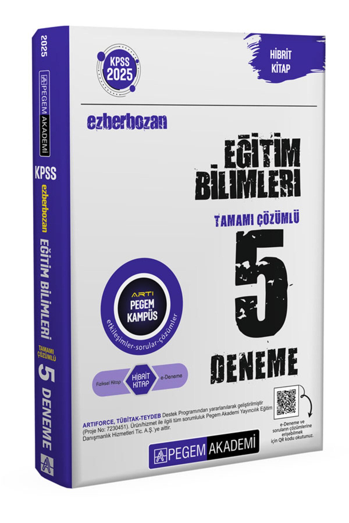 Pegem Akademi Yayıncılık 2025 KPSS Ezberbozan Eğitim Bilimleri Tamamı Çözümlü 5 Deneme Pegem Yayınları