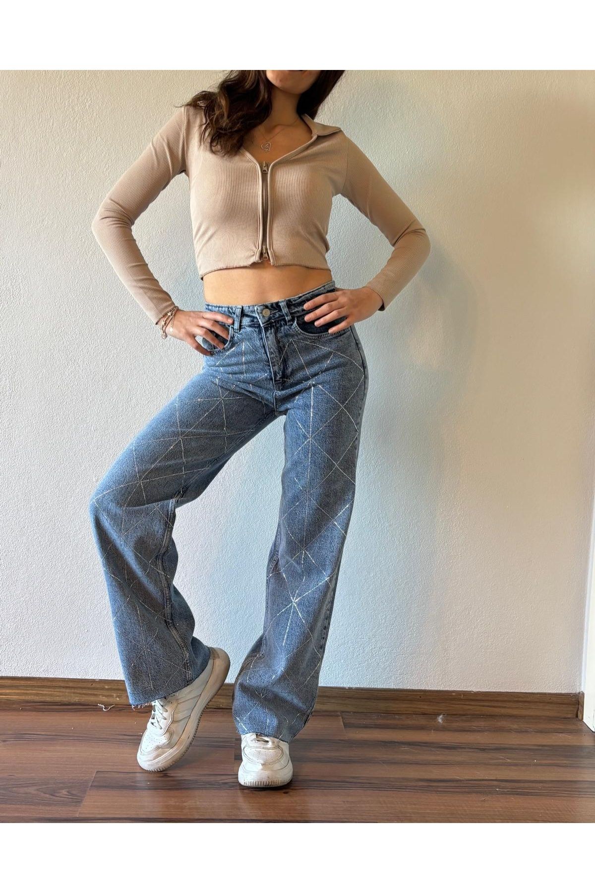 Noa Noa Kesik Paça Simli Kot Pantolon