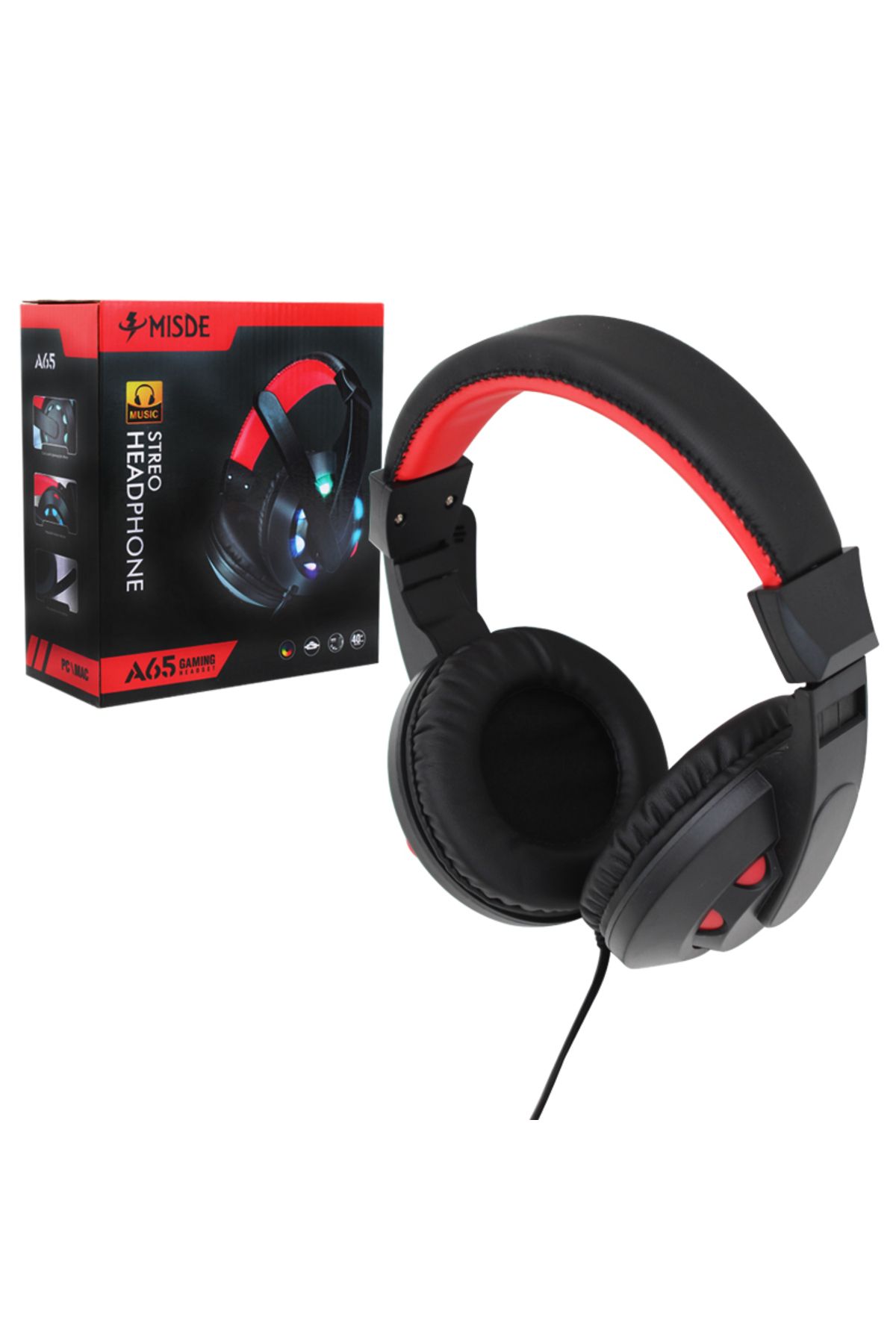 Vemora MAGICVOICE A-65 MİSDE 3.5MM AUX GİRİŞLİ RGB IŞIKLI KULAKÜSTÜ MİKROFONLU OYUNCU KULAKLIK (5166)
