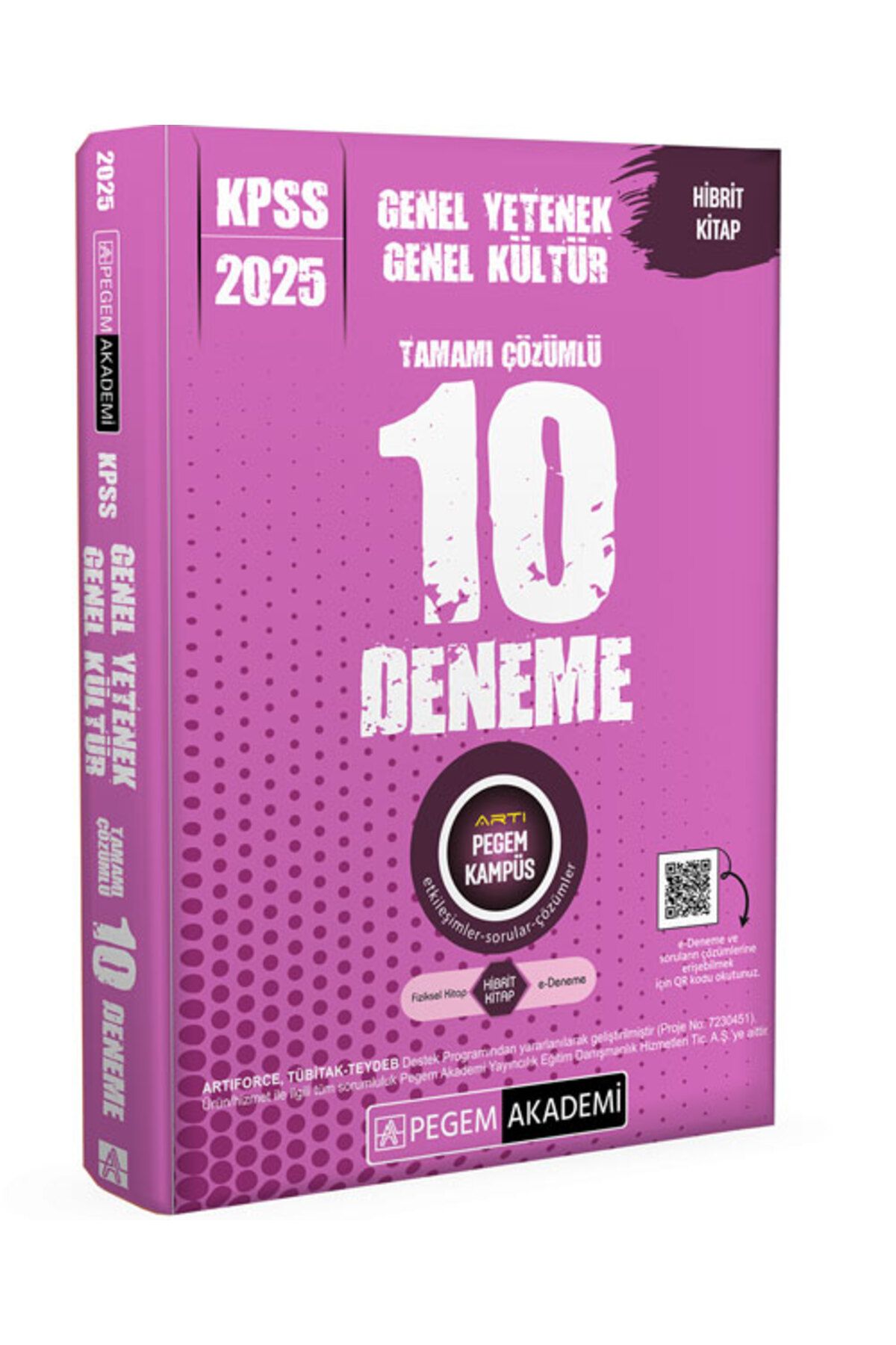 Pegem Akademi Yayıncılık 2025 KPSS Genel Yetenek Genel Kültür Tamamı Çözümlü 10 Deneme Pegem Yayınları