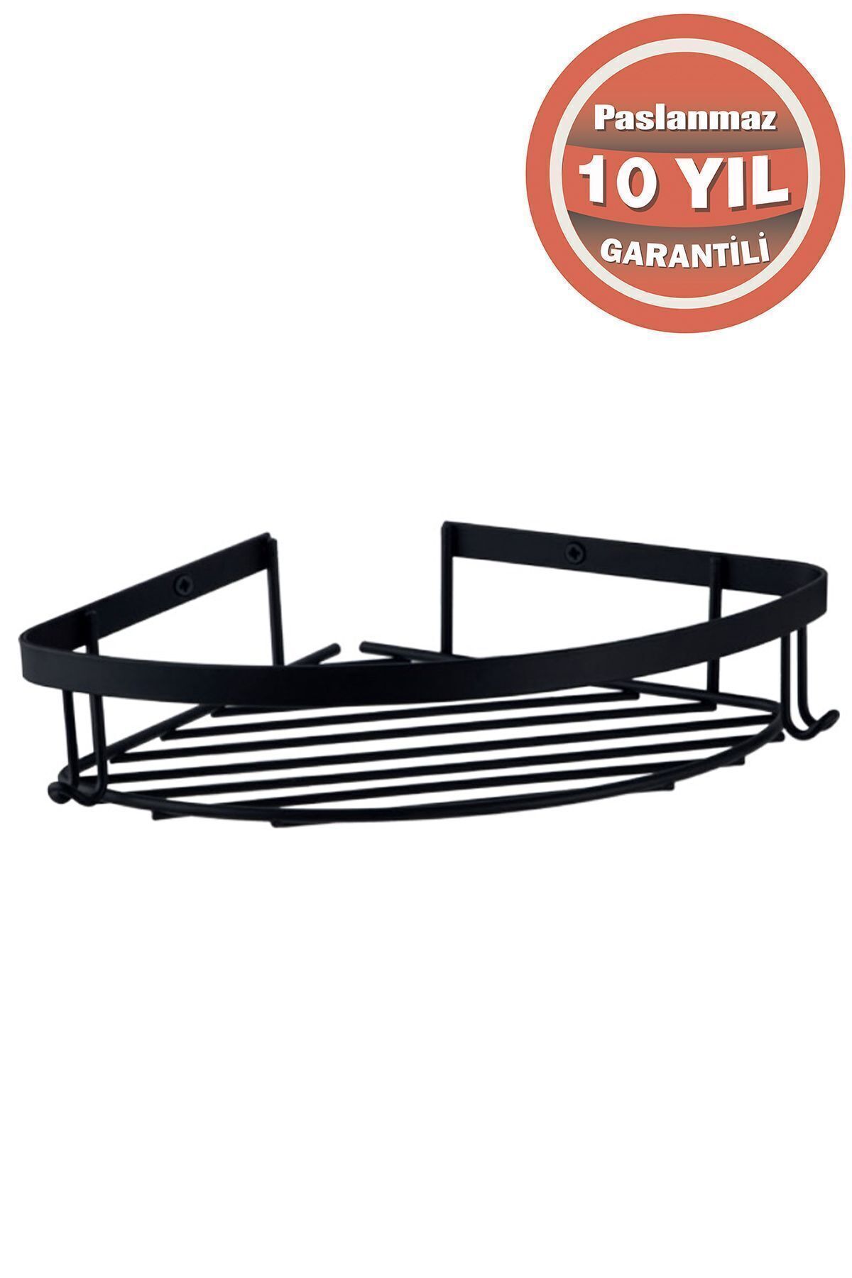ÇELİK BANYO Paslanmaz Çelik Zerrin 19x19 Cm Şampuanlık Banyo Rafı Süngerlik Mat Siyah
