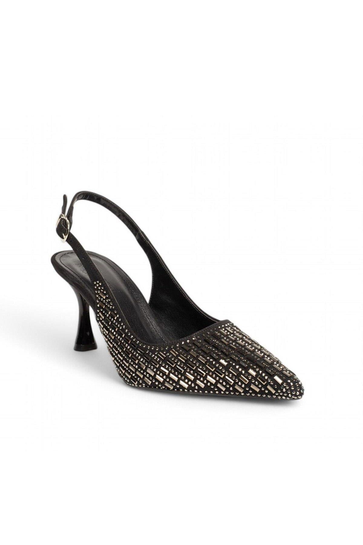 CanBambi Taşlı Topuklu Stiletto 9 Cm Topuk Boyu