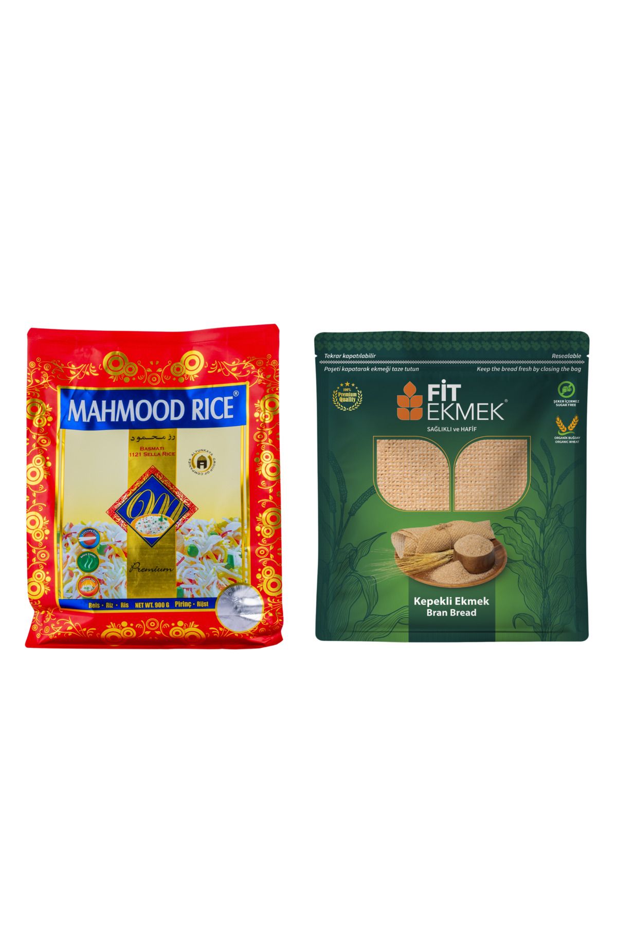 Mahmood Rıce 1121 Basmati Pirinç 900 gr ve fit Kepekli Lavaş Ekmeği 300gr
