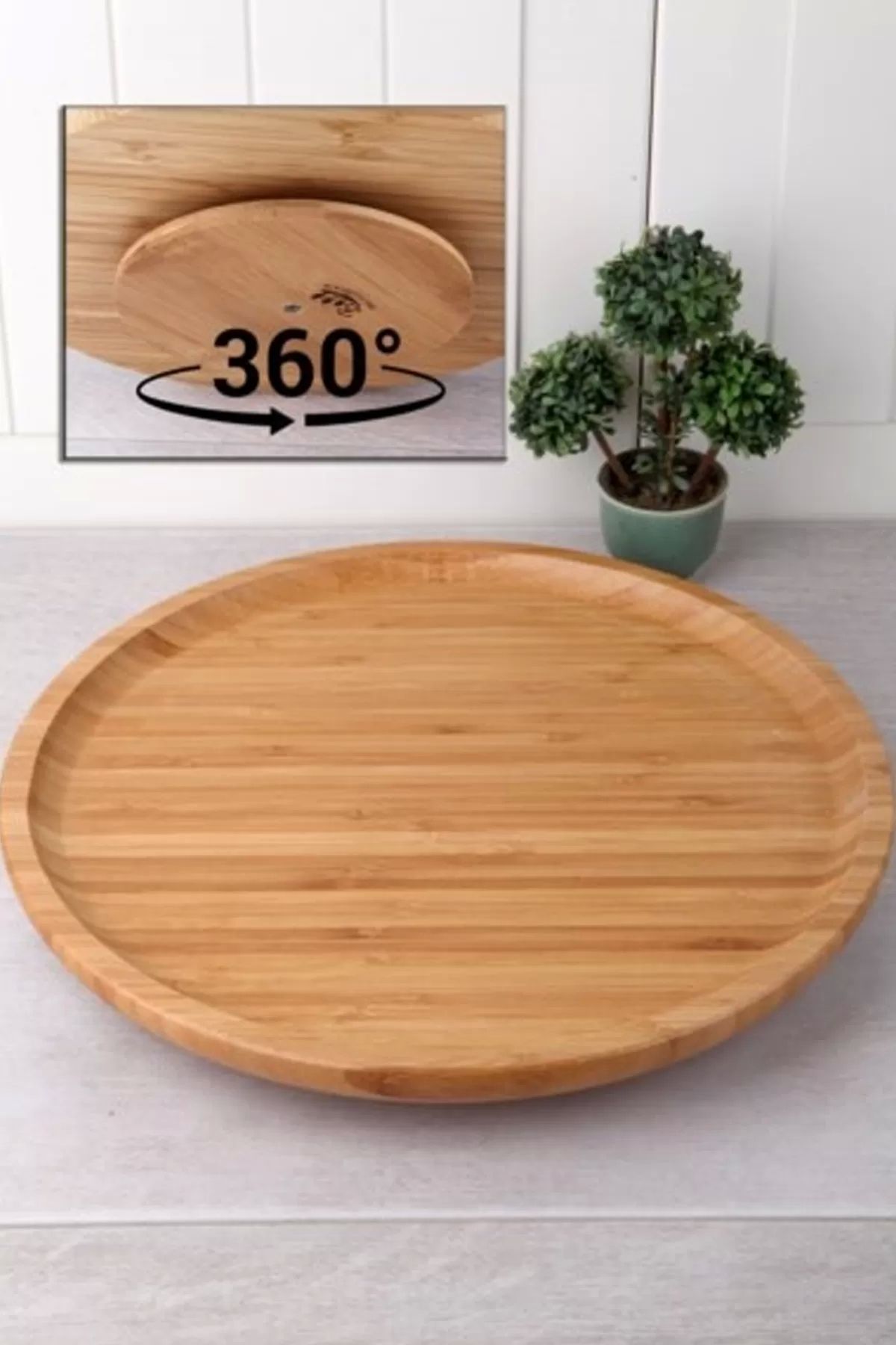 PRATİKOBA Dönerli Bambu Sunum Tabağı 30 Cm Royaleks-DS3030
